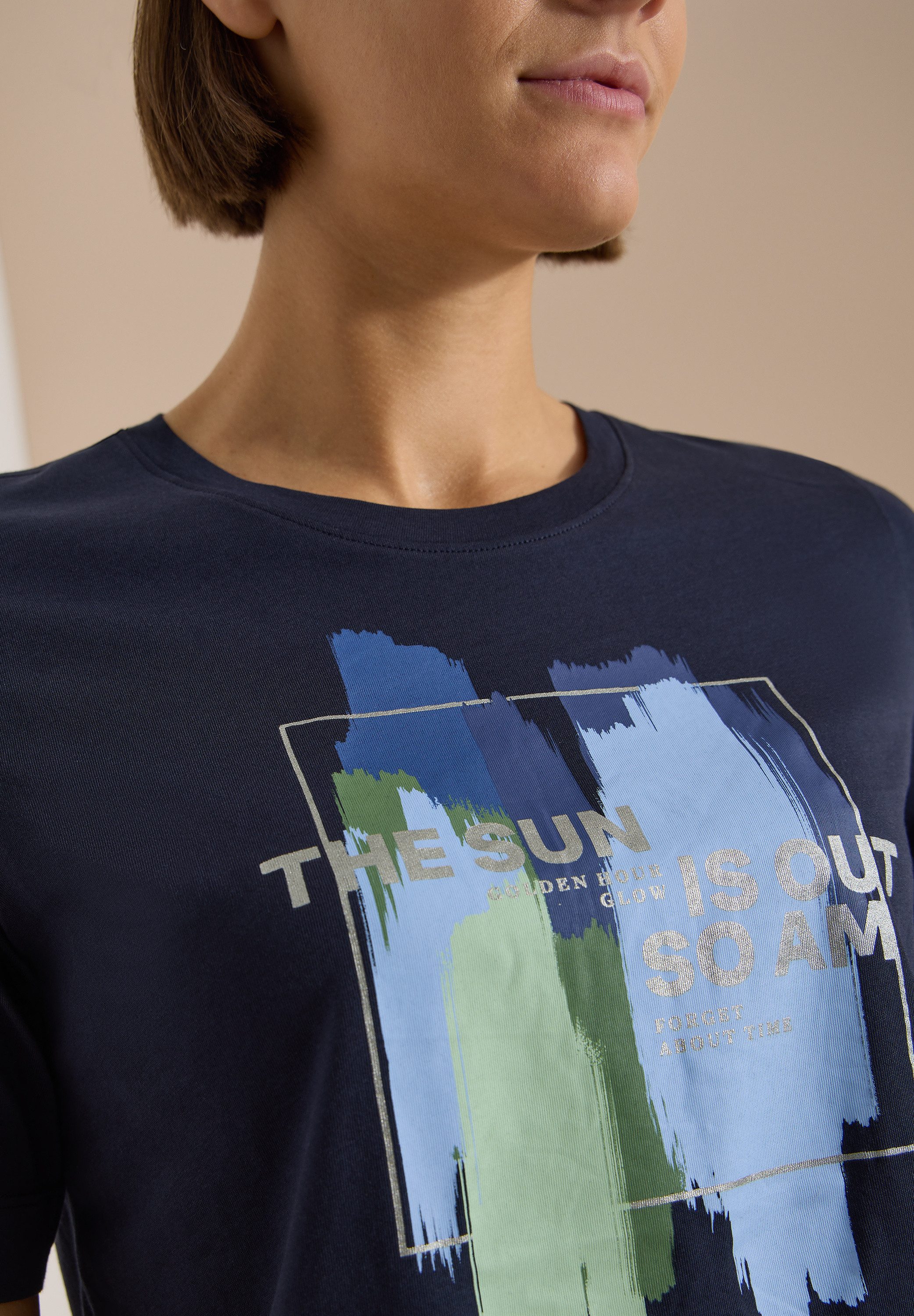CECIL Kurzarmshirt Sommershirt mit Print