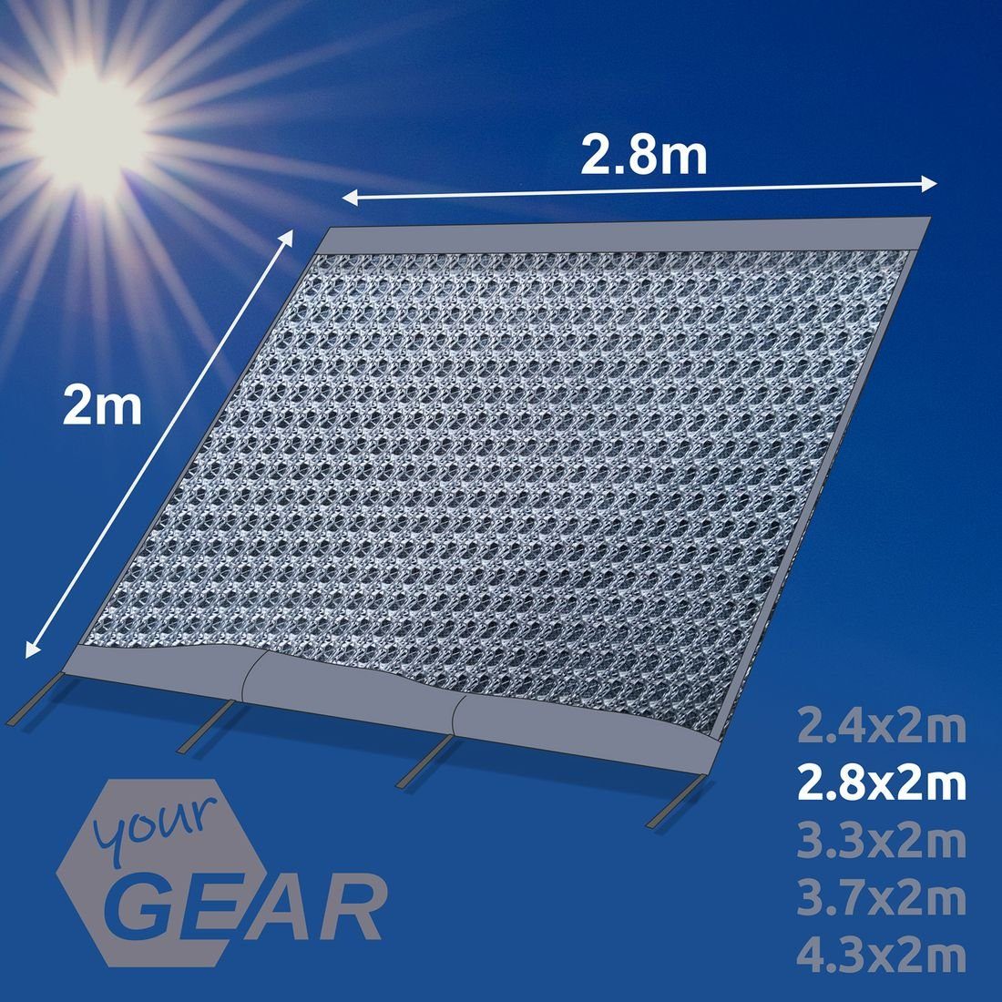 Vorzelt yourGEAR + 0 Blocker Markise, Vorderwand Personen: Rain Sun 2,8x2m yourGEAR