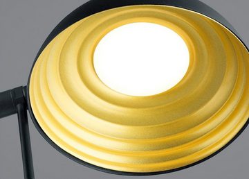 B-LEUCHTEN LED Tischleuchte SAMY, Goldgelb, Schwarz, Metall, Höhe 45 cm, Dimmfunktion, LED fest integriert, Warmweiß, 1-flammig