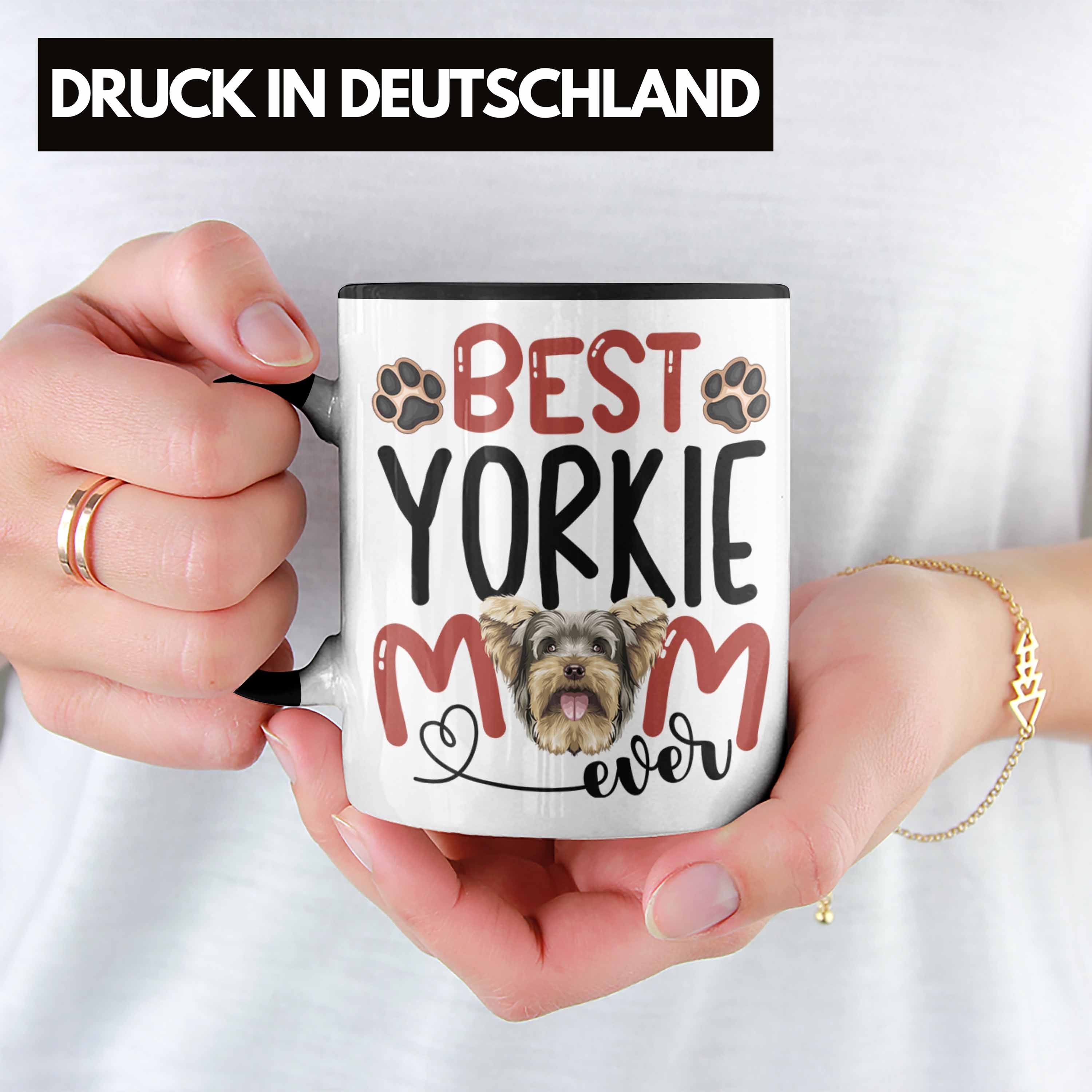 Mom Schwarz Yorkie Lustiger Spruch Geschenk Tasse Tasse Besitzerin Besi Trendation Geschenkidee