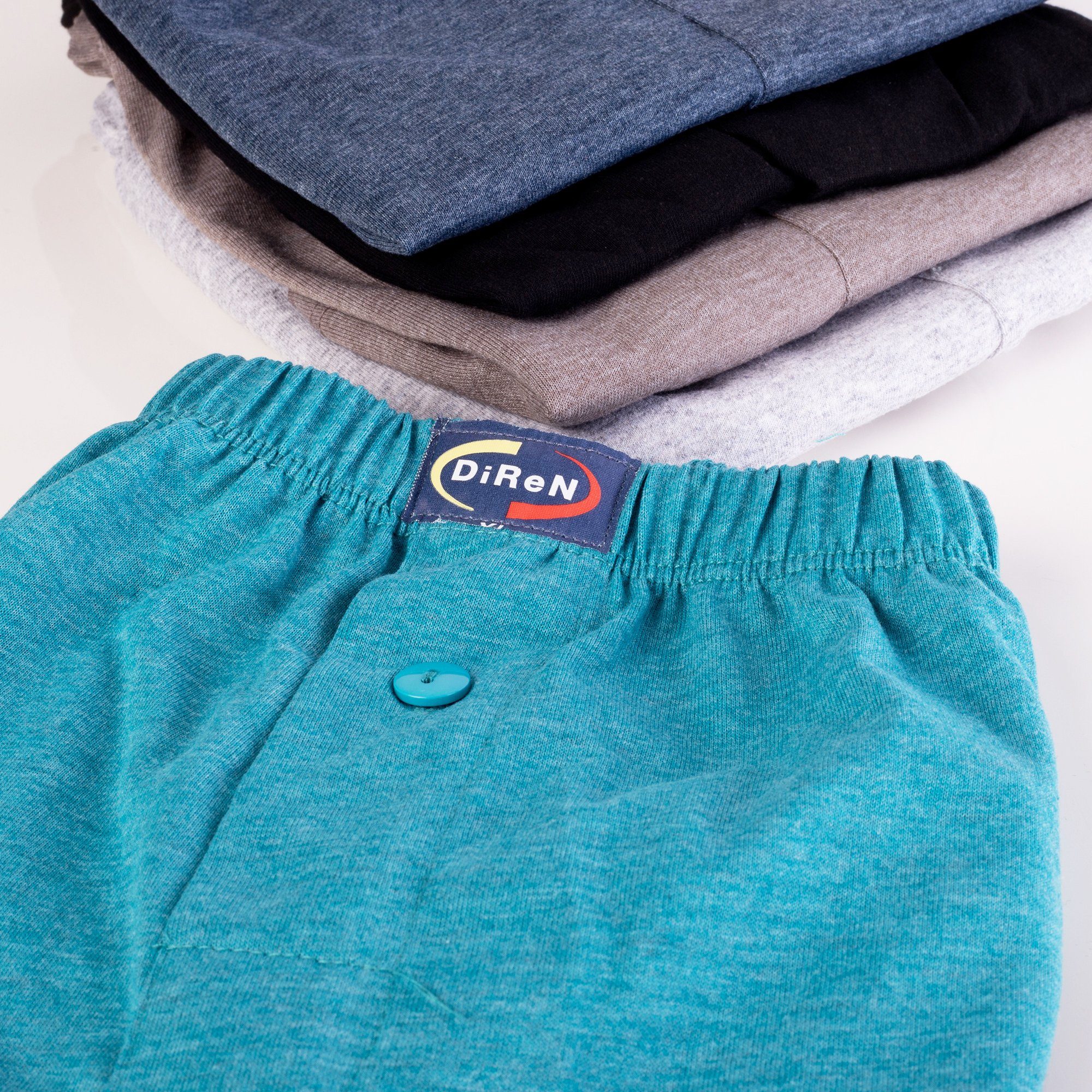 Bongual Boxershorts Retroshorts mit dekorativen Knöpfe (6-er Pack) meliert