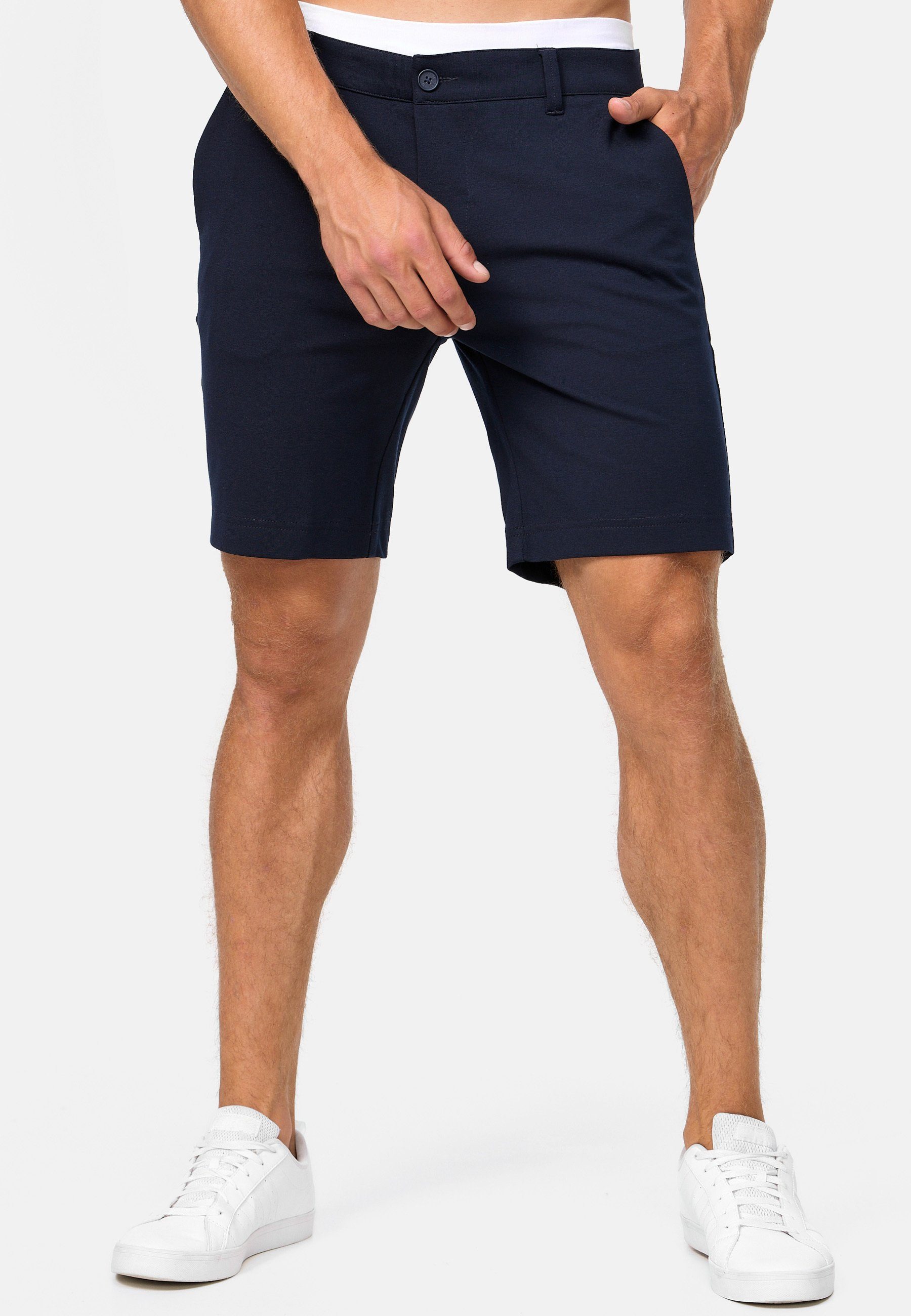 Pinstripe Chinoshorts Blue Aalborg Indicode