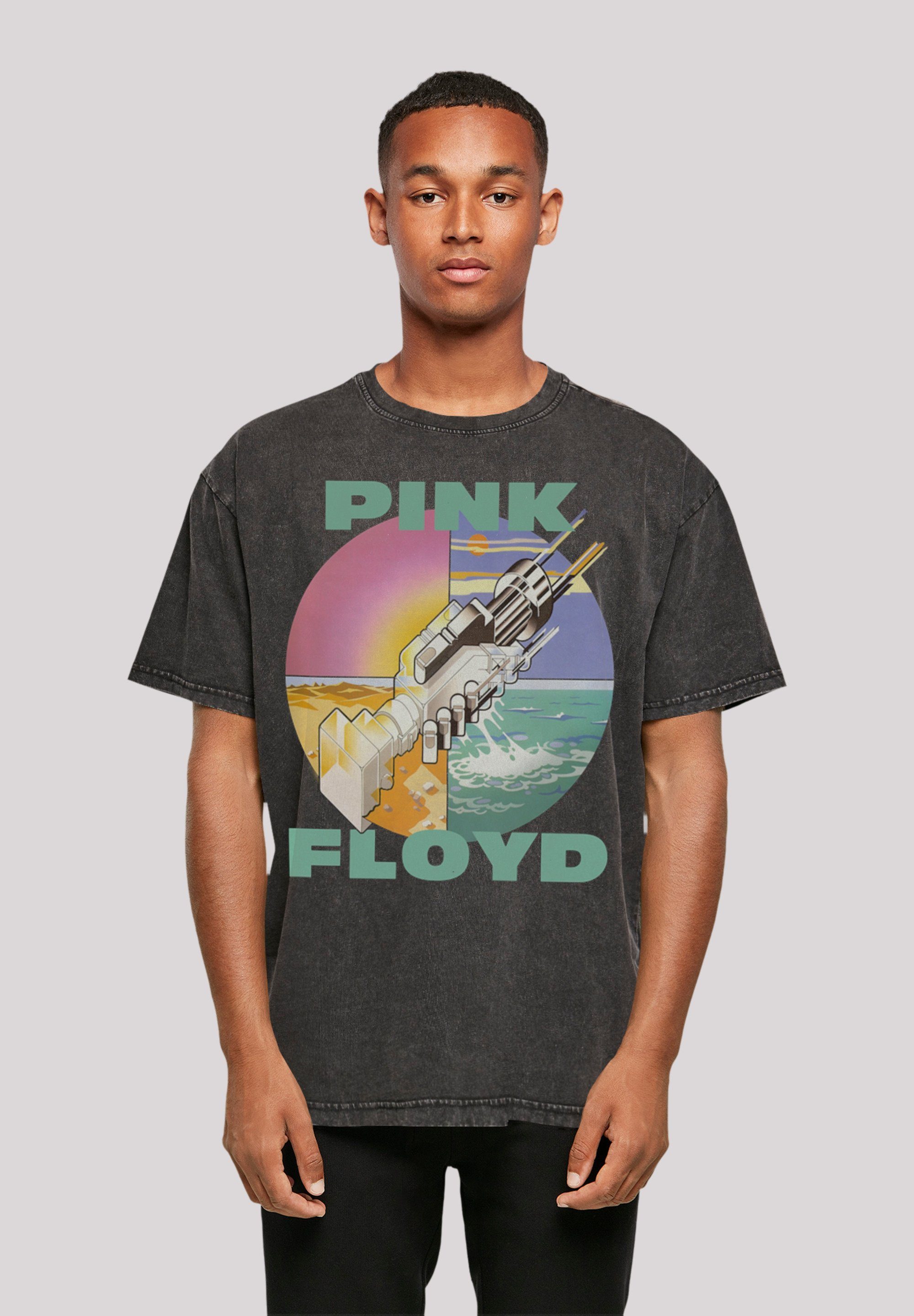 Oversize Pink schwarz T-Shirt Print Floyd T-Shirt F4NT4STIC