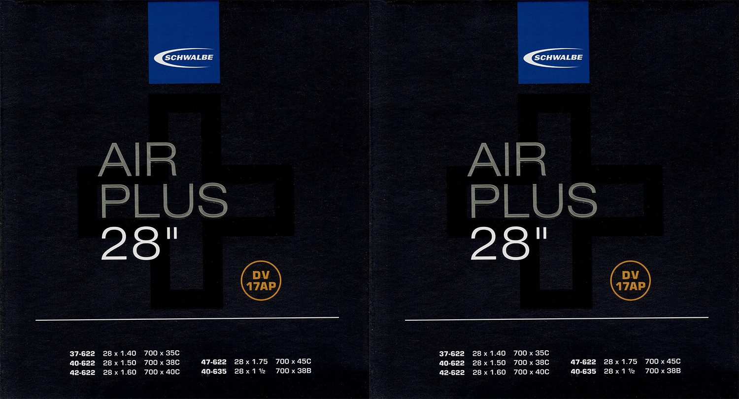 Schwalbe Fahrradschlauch 2x Schwalbe Air Plus 28 Schlauch DV17AP Dunlop Ventil Fahrrad, 1,50, 1 1/2, 1,40, 1,60, (2-St)