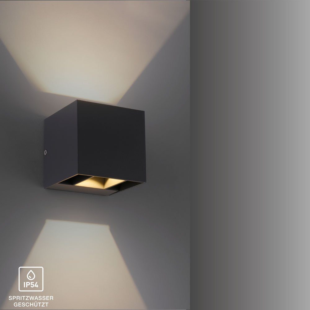 Cube Würfel LED Wandleuchte Licht Wandlampe Up Down für Außen/Innen wasserdicht