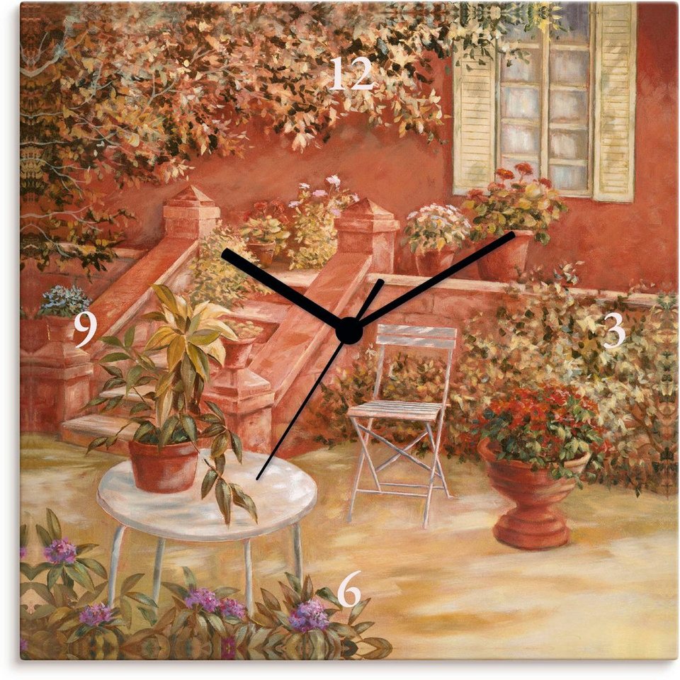 Artland Wanduhr »Garten«, Wahlweise geräuschlose analoge