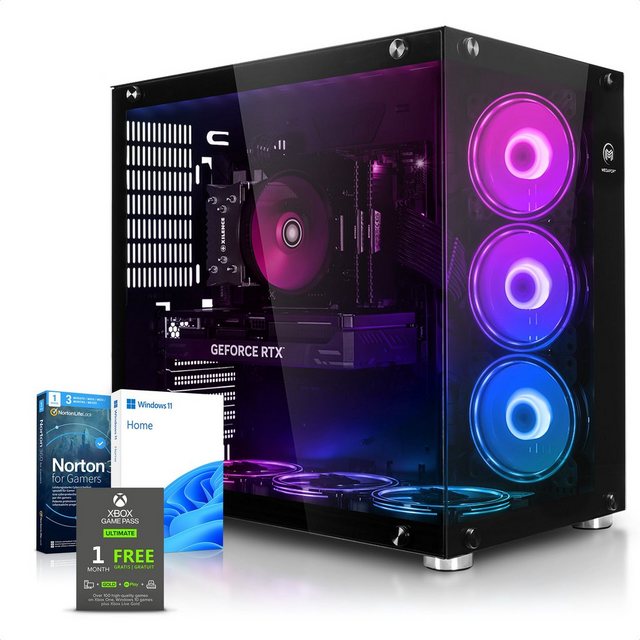 Megaport Gaming-PC (Intel Core i5-14400F 10x 4.70GHz 14400F, GeForce RTX 4060 8GB, 16 GB RAM, 1000 GB SSD, Luftkühlung, Windows 11, WLAN)