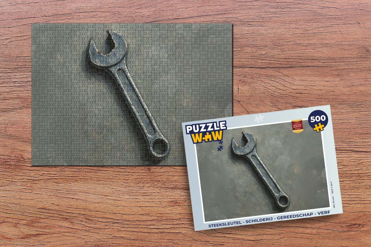 MuchoWow Puzzle Schraubenschlüssel - Malerei - Werkzeuge - Farbe, 500 Puzzleteile, Foto-Puzzle, Bilderrätsel, Puzzlespiele, Spielzeug