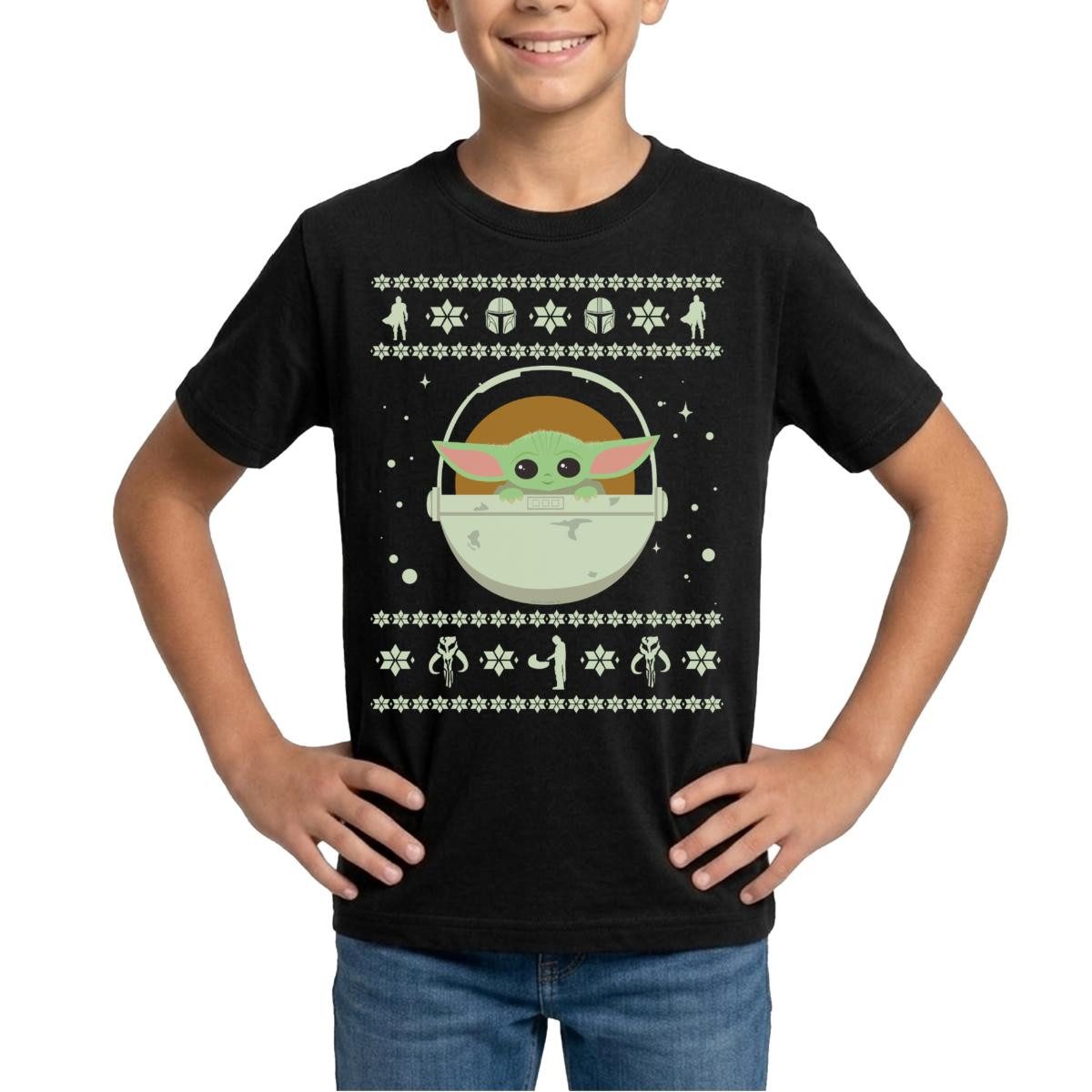 T-Shirt Star Wars: Mandalorian Grogu Weihnachten Teenager T-Shirt