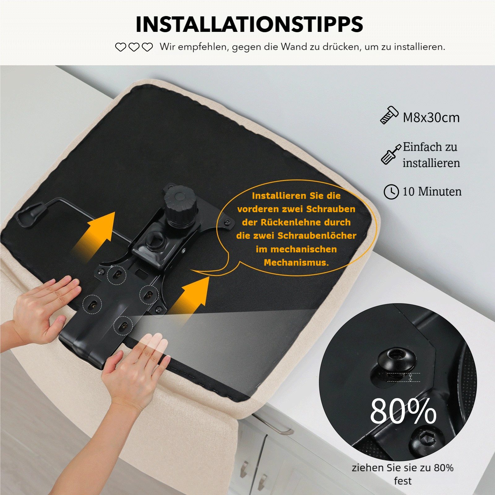 TLGREEN Bürostuhl Drehstuhl ohne Armlehnen,Dick Schreibtischstuhl, Höhenverstellbarer Schneidersitz Drehstuhl für Home Office