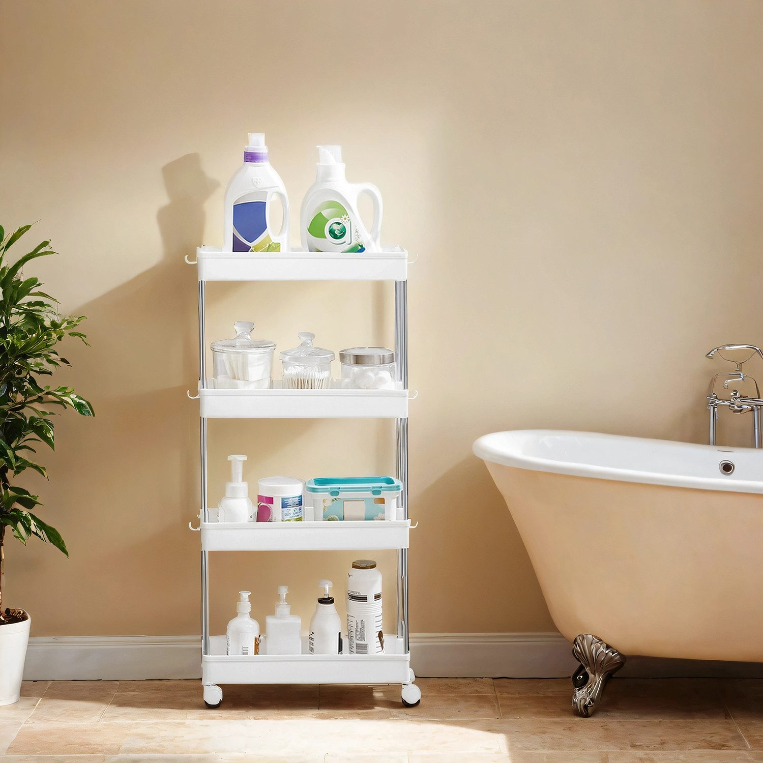 SONGMICS Beistellwagen, Rollwagen mit 4 Ebenen, günstig online kaufen