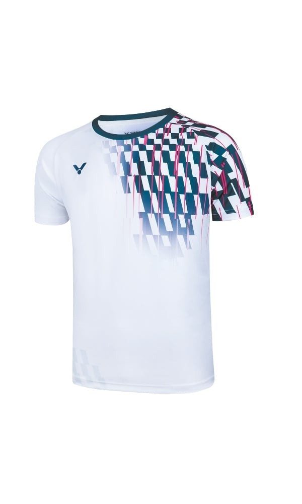 VICTOR T-Shirt T-50001TD A (100% Polyester) weiss/blau Herren