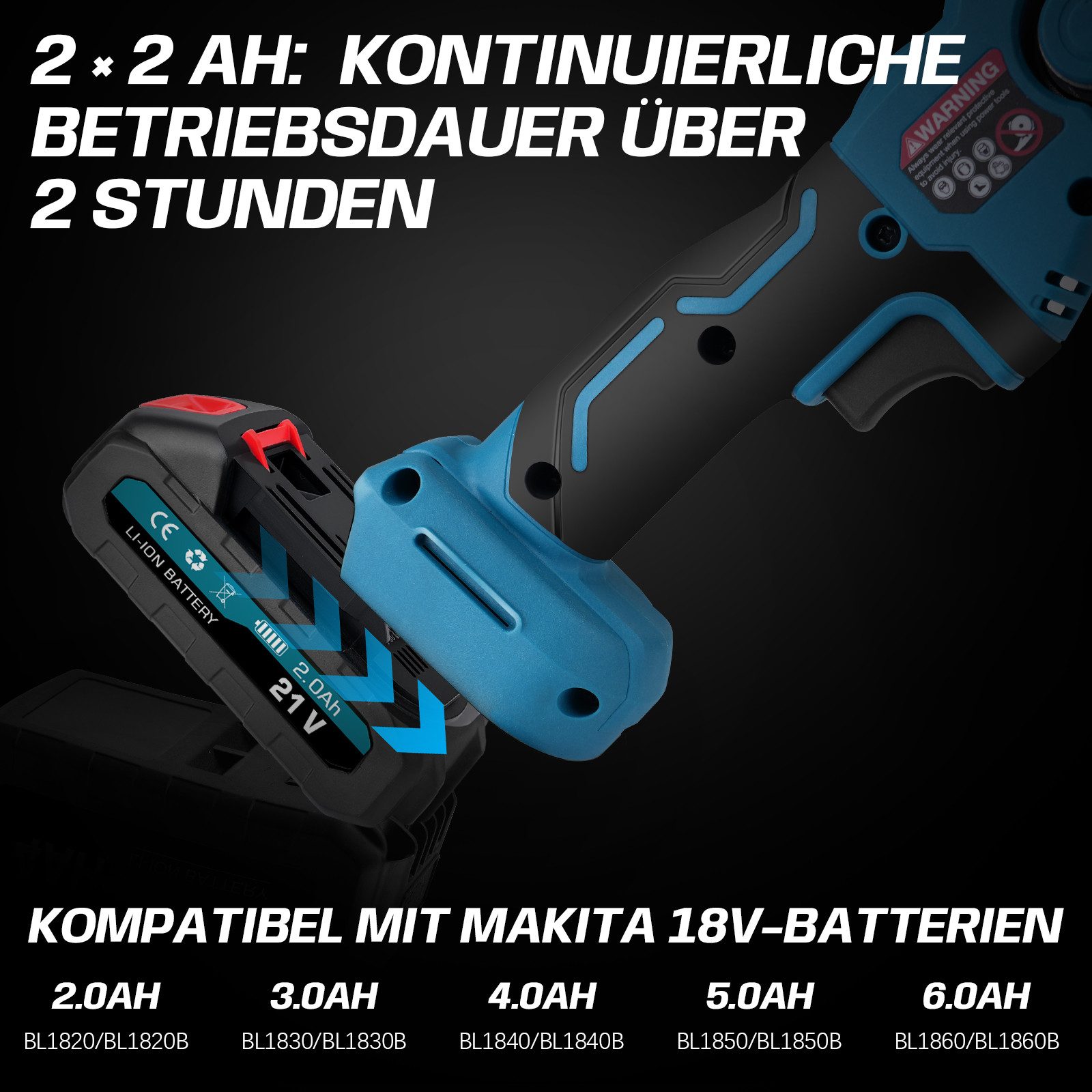 XERSEK Akku-Bandschleifer Mini Bürstenloser Schleifer mit 2 Akku 9-13-mm 100° Schleifarms 6-fach, 630 m/min, Fein & Grob Werkzeugfreie Bandwechsel, kompatibel mit Makita 18V