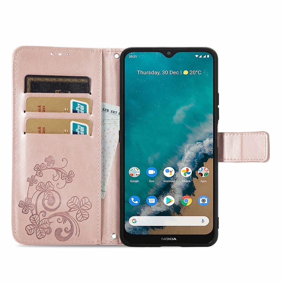 König Design Handyhülle Nokia G50, Schutzhülle Schutztasche Case Cover Etuis Wallet Klapptasche Bookstyle