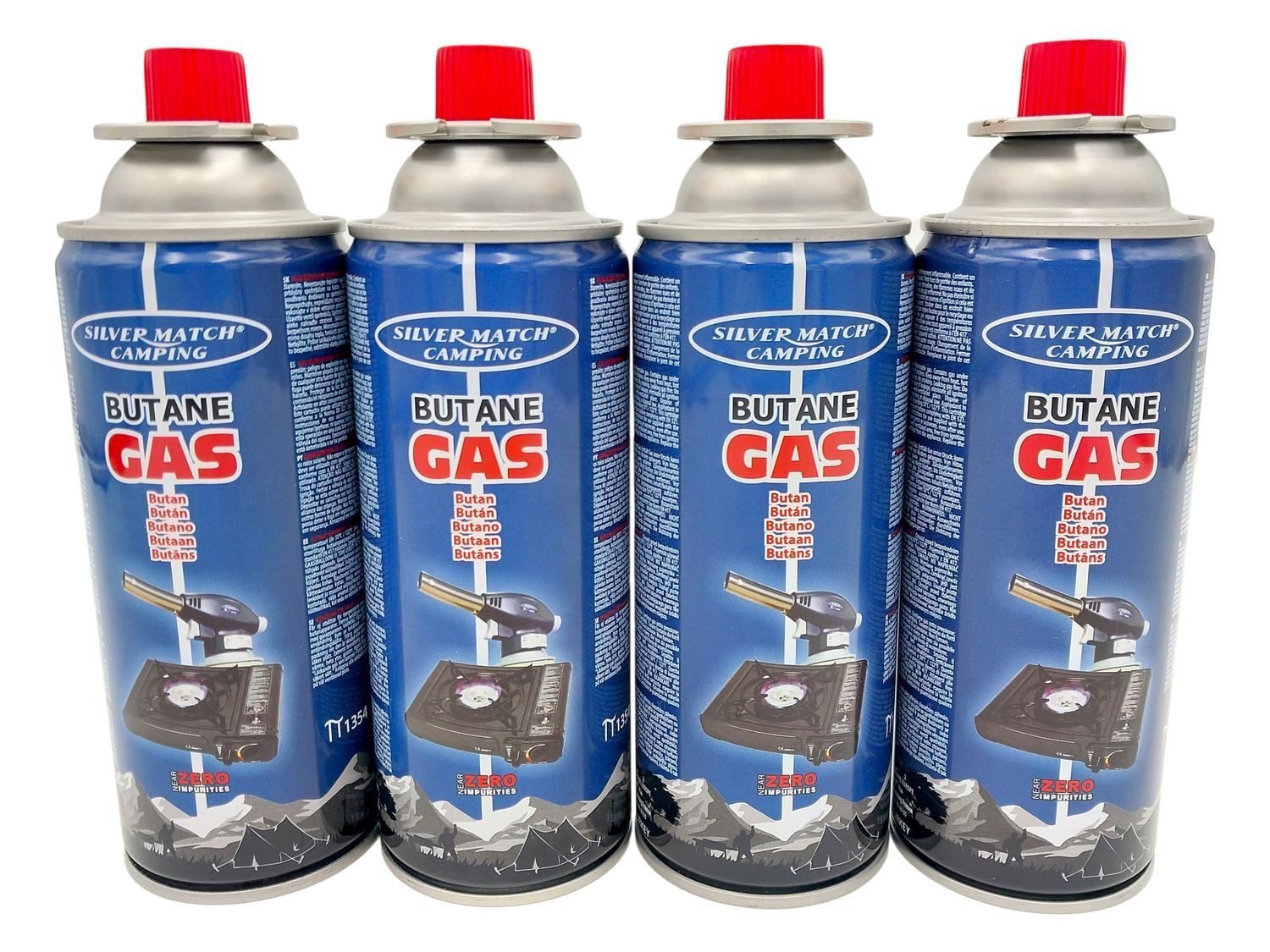 Polyflame Gaskartusche 4x Butangaskartusche Campinggas MSF1a je 220g Gaskartusche für Camping, 4 St.