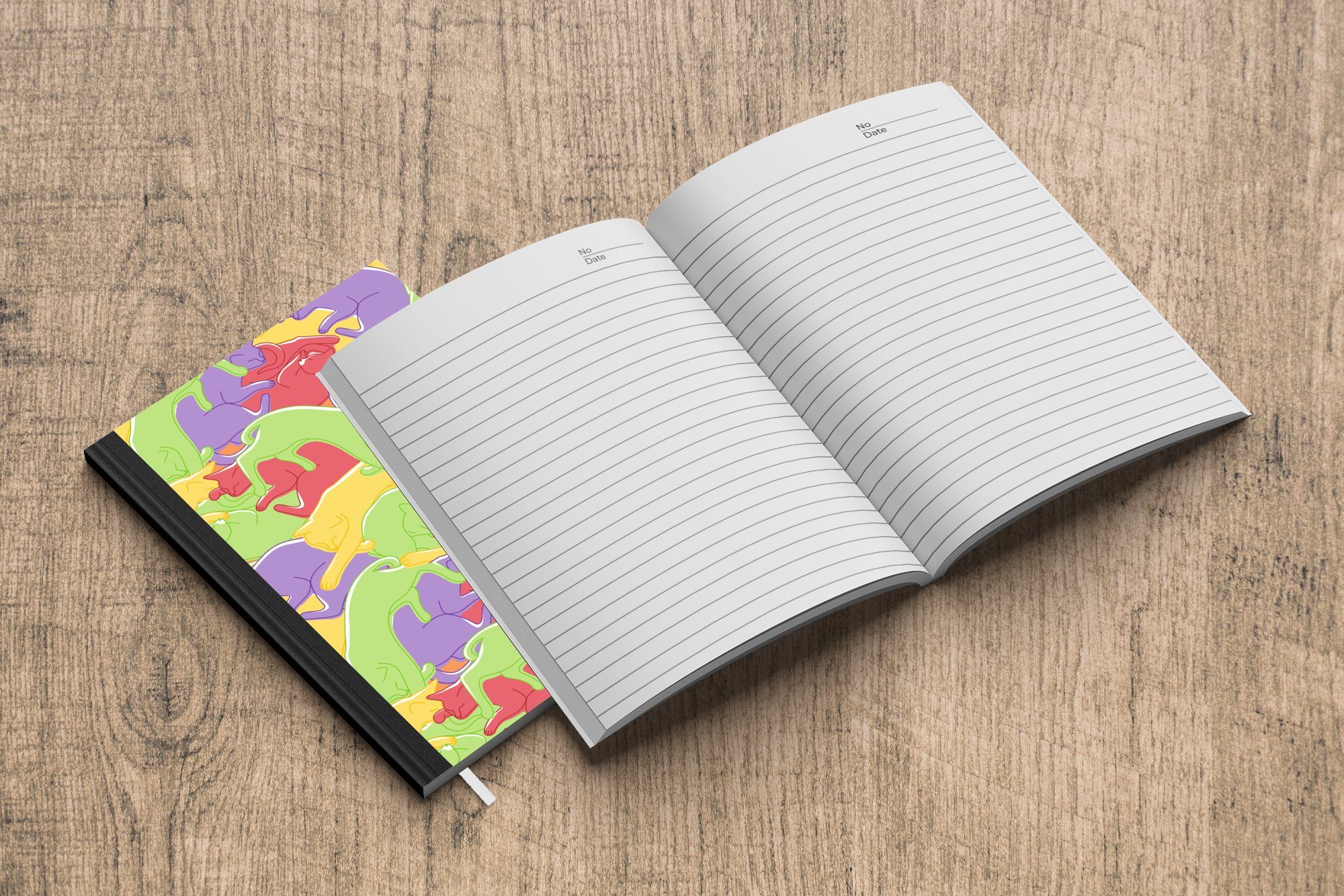 Pastell Haushaltsbuch - Kinder - Seiten, A5, Regenbogen MuchoWow Notizheft, 98 Muster, Journal, Notizbuch - Merkzettel, - Katzen Tagebuch,