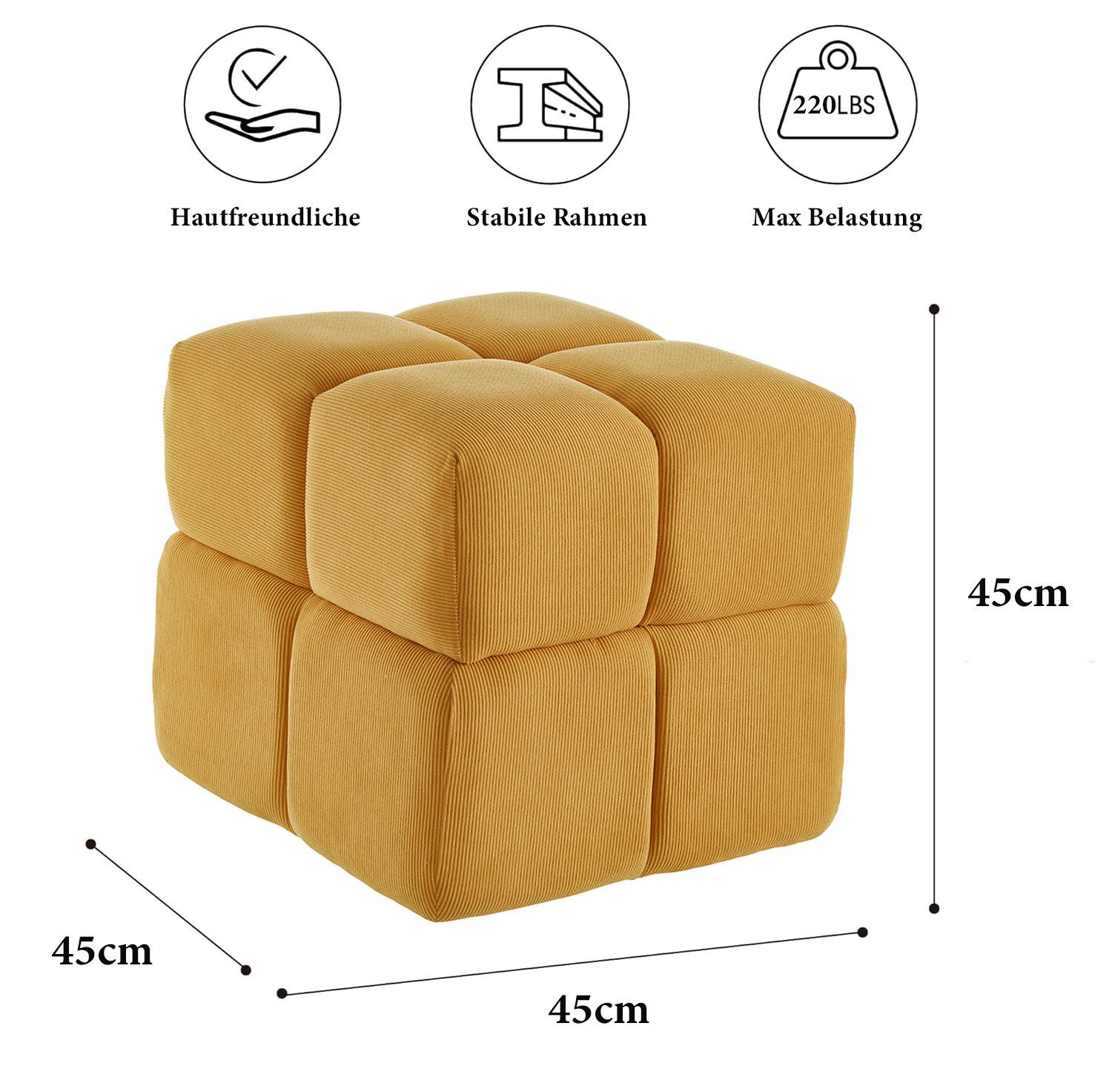 Yemaster Hocker Hocker, Kordsamt, ein Stück, günstig online kaufen