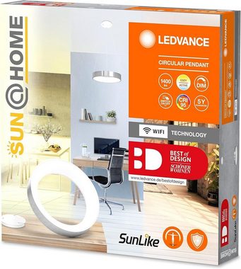 Ledvance Pendelleuchte Ledvance SUN@HOME CIRCULAR Pendelle 1400 Im CRI 95 Cozy Active, LED fest integriert, Weißlicht (2200K-5000K), Dimmbar, Einfache Montage, Energieeffizient, App-Steuerung