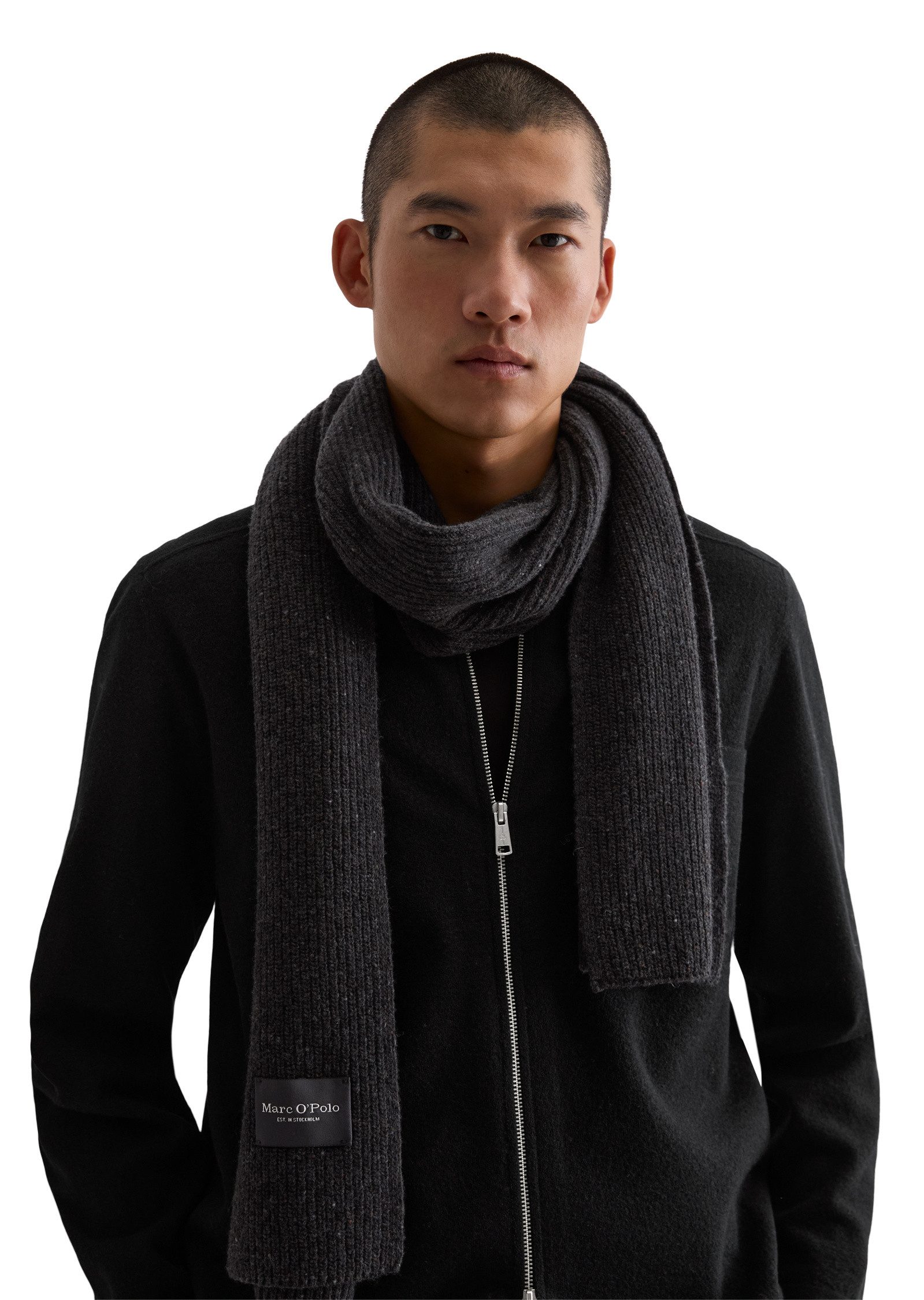 Marc O'Polo Strickschal aus recyceltem Schafwolle-Mix
