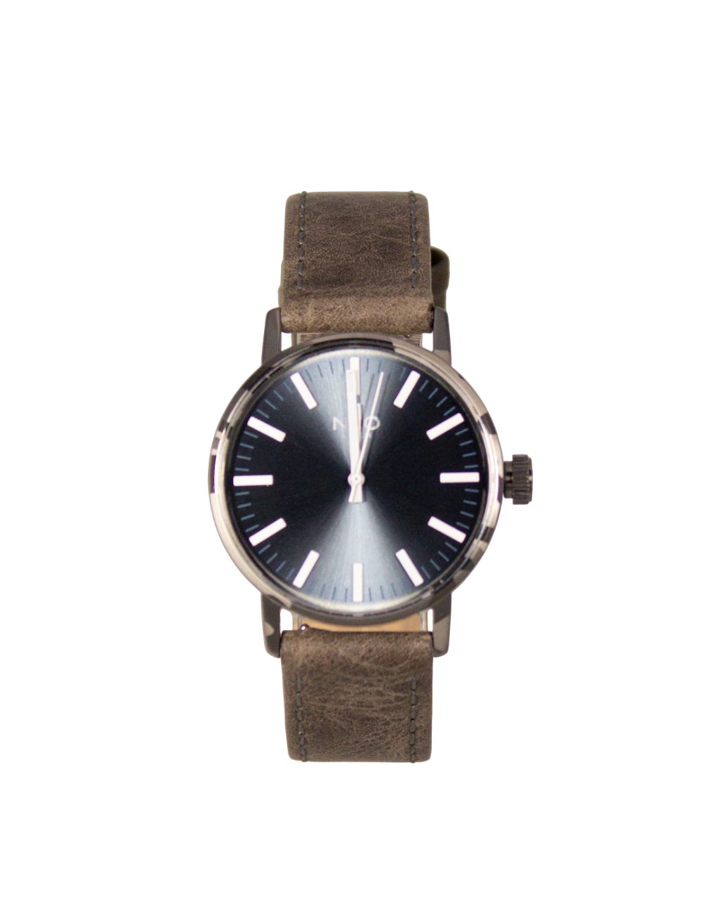 Quarzuhr Armbanduhr Damen Edelstahl Lederband Grau Schwarz N6-016