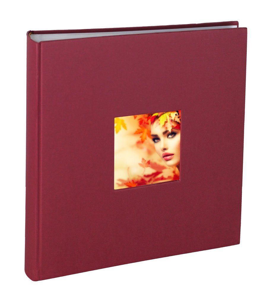 IDEAL TREND Fotoalbum Flair Fotoalbum 30x30 cm 100 weiße Seiten Seiten Jumbo Buchalbum Fotob Rot