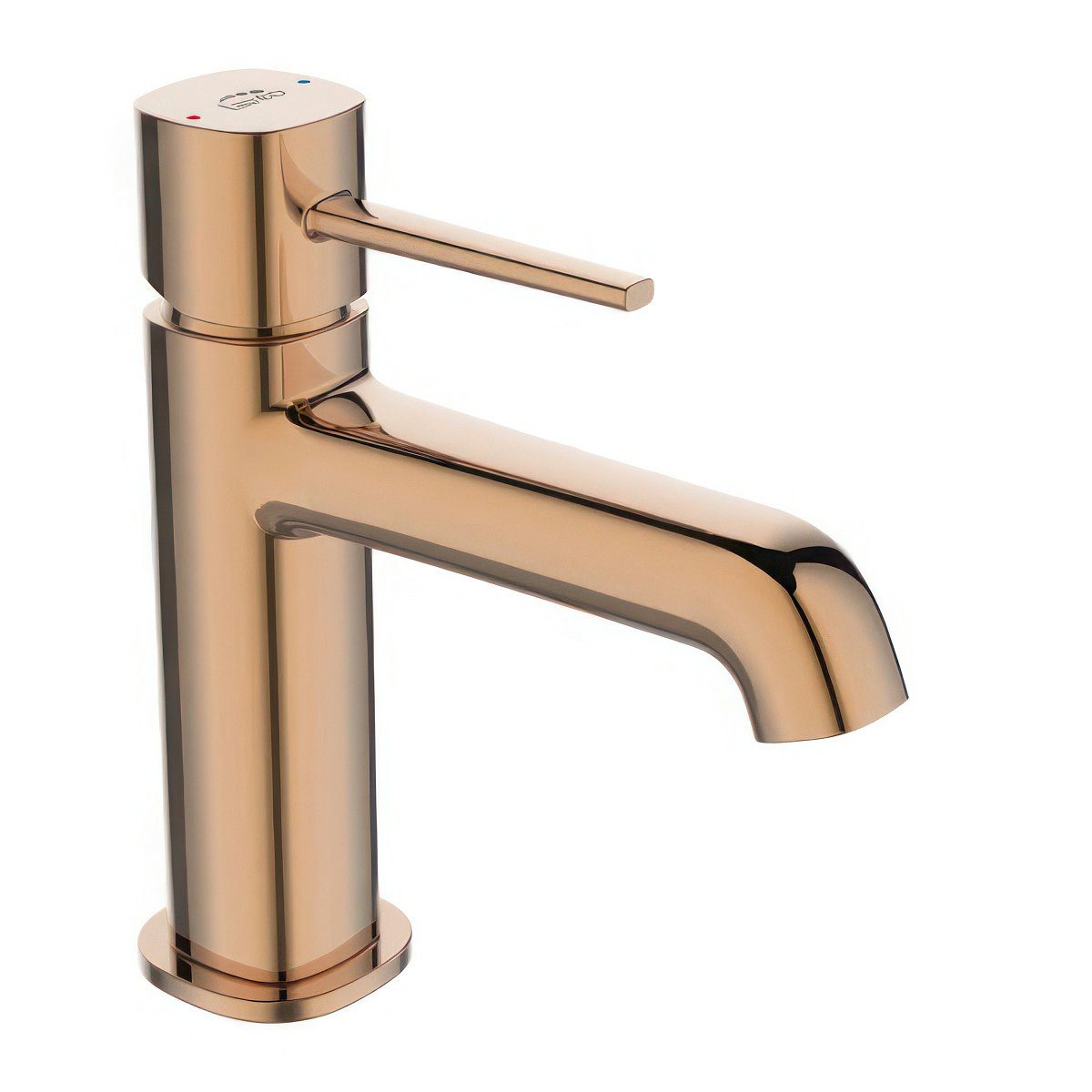 KOLMAN Waschtischarmatur POLA Waschbecken Wasserhahn Kleine Mischbatterie mit Click-Clack in Rosegold