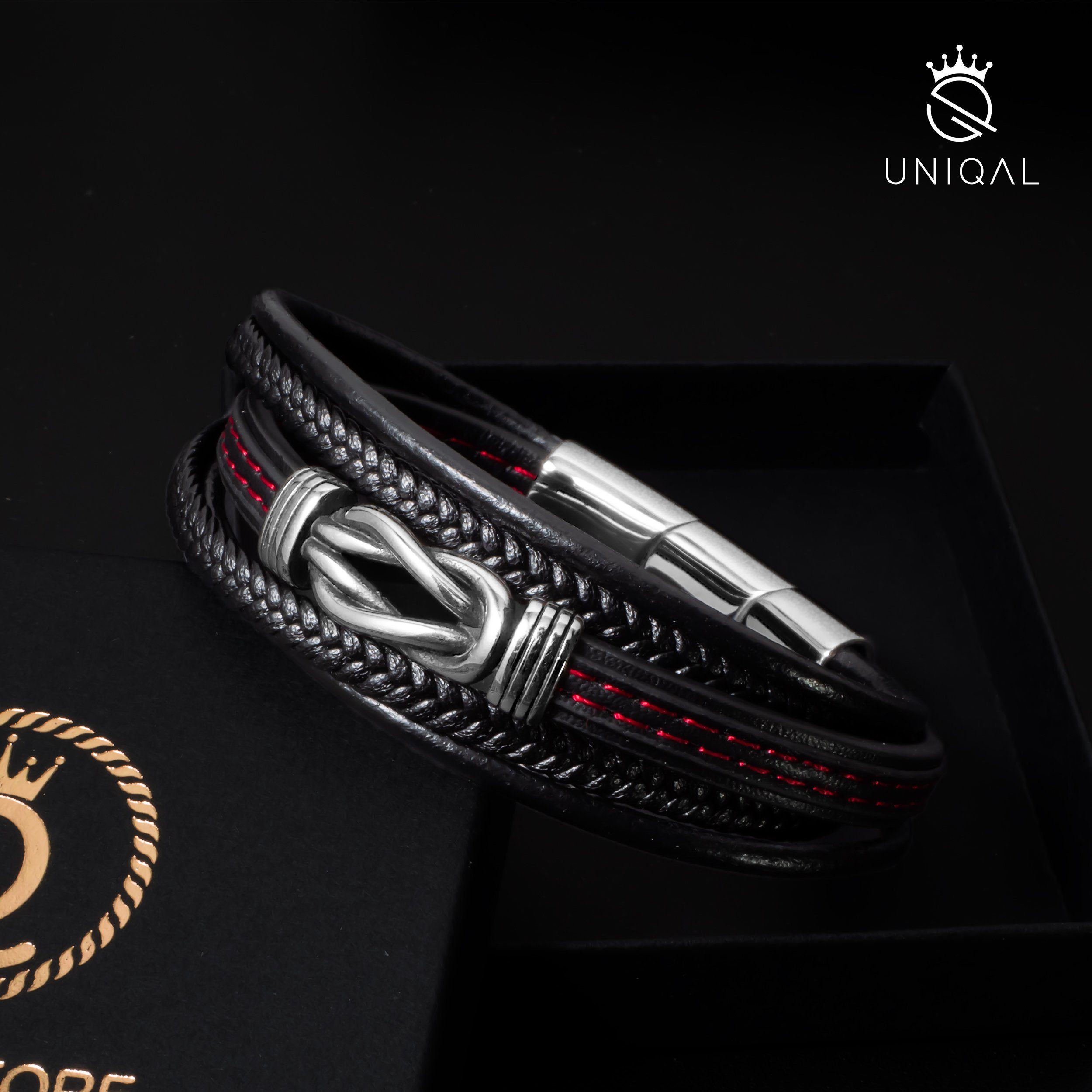 UNIQAL.de Lederarmband Germany (Unendlichkeitssymbol, Echtleder, Leder Herren, Handgefertigt), Designed Armband in Casual Style, Unendlichkeit geflochten "INFINITY"