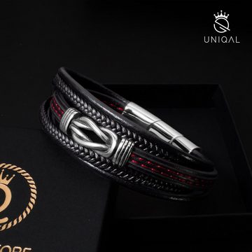 UNIQAL.de Lederarmband Unendlichkeit Leder Armband "INFINITY" Herren, geflochten (Unendlichkeitssymbol, Echtleder, Casual Style, Handgefertigt), Designed in Germany