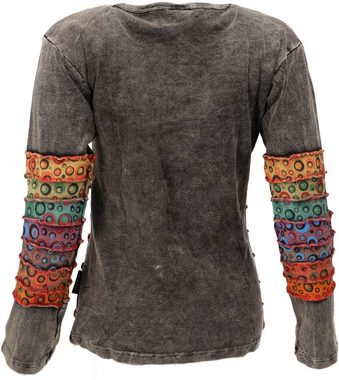 Guru-Shop Longsleeve Goa Langarmshirt Stonewash - Modell 7 alternative Bekleidung
