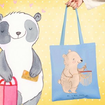 Mr. & Mrs. Panda Tragetasche Bär Makramee - Sky Blue - Geschenk, Einkaufstasche, Stoffbeutel, Spor (1-tlg), Modisches Design