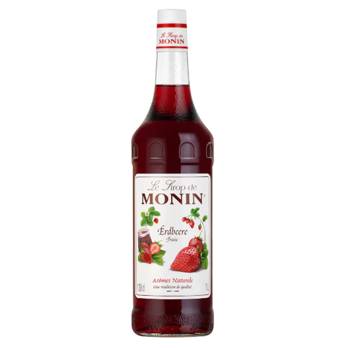 MONIN Getränke-Sirup, Monin Erdbeere Sirup natuerliches Aroma fruchtig fein lecker 1000 ml
