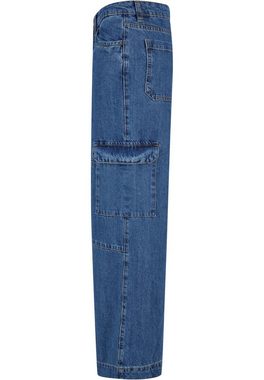 URBAN CLASSICS Bequeme Jeans Urban Classics Damen Ladies Low Waist Cargo Denim