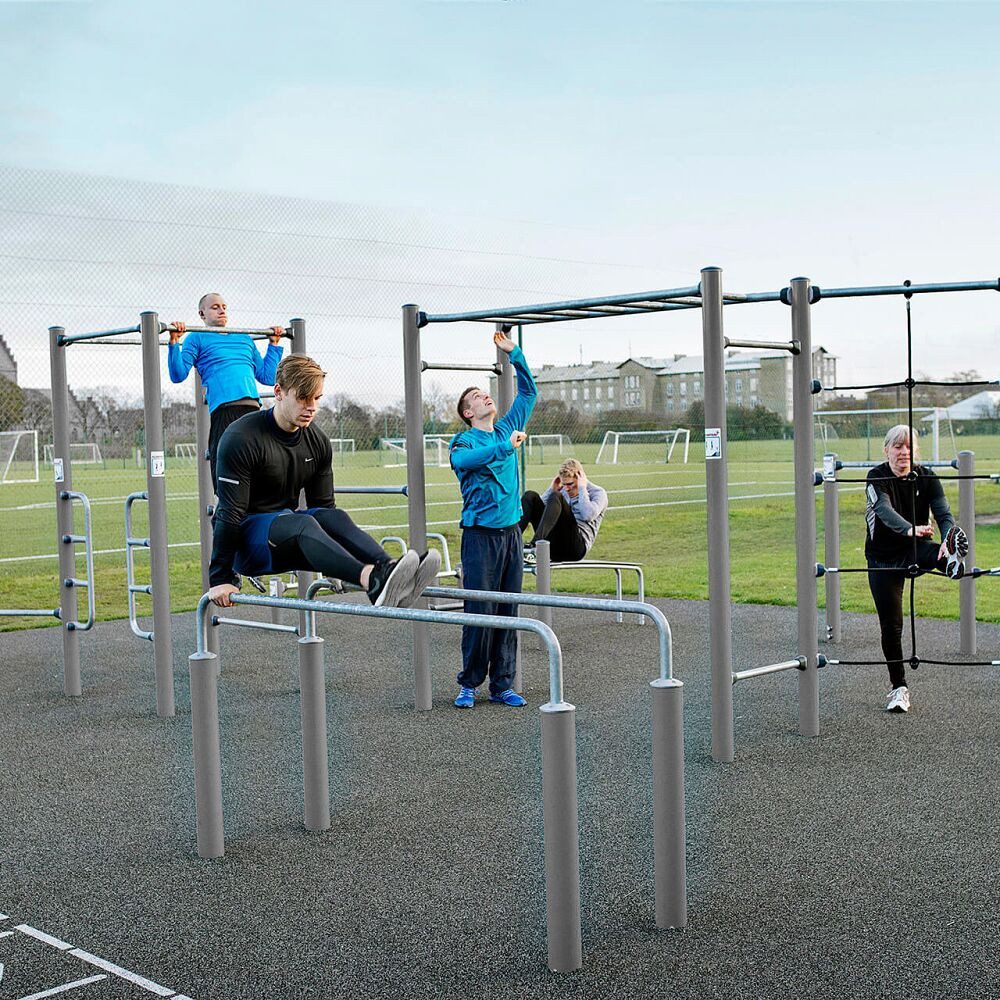 Kompan Kraftstation Outdoor-Fitness-Station Pro 3, Für Fitness-Parks, Generationenspielplätze, Parcours usw.