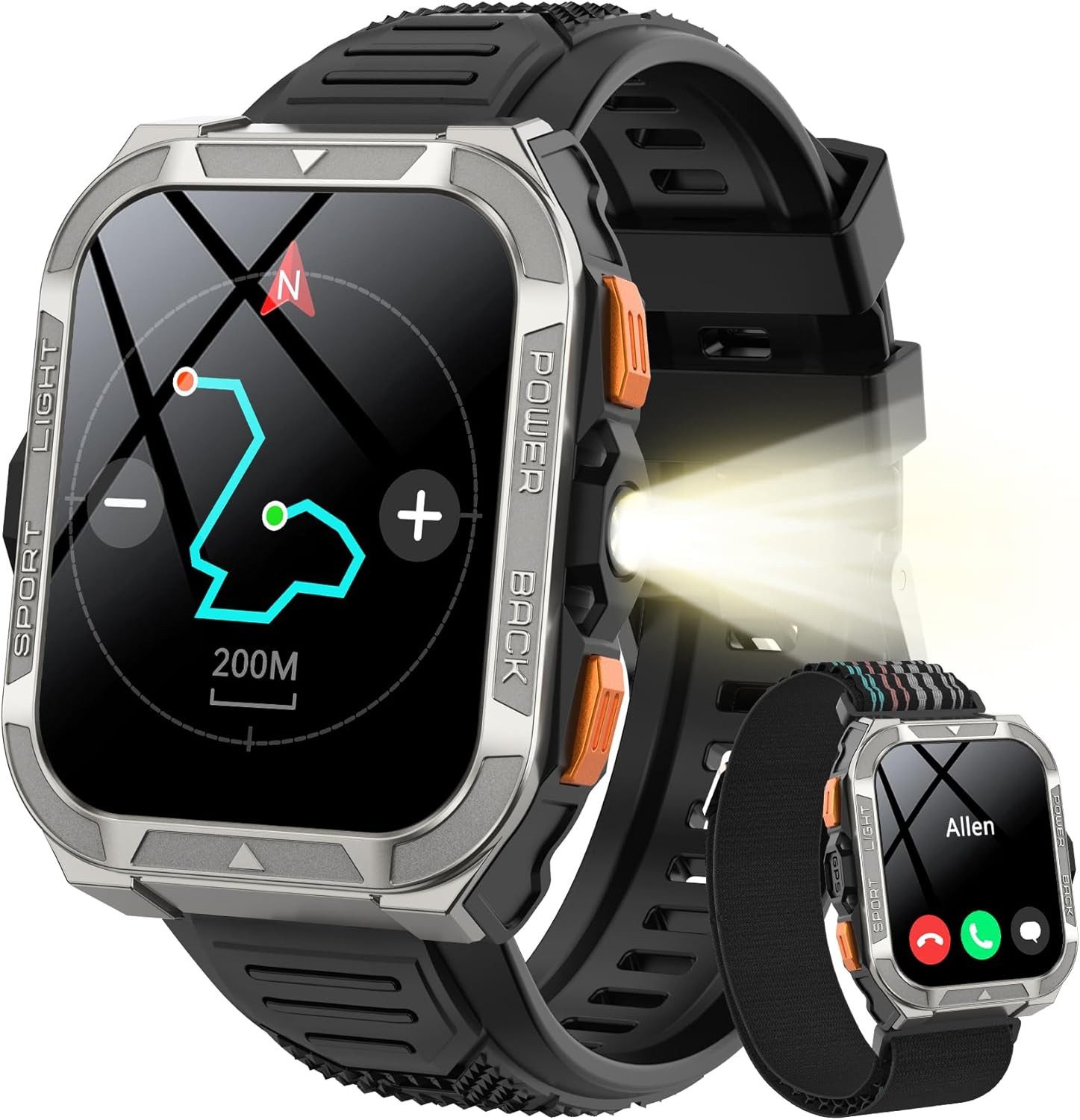 blackview ‎W80PRO Smartwatch (4,8 cm, Andriod ios), Smartwatch mit 2,01 Zoll