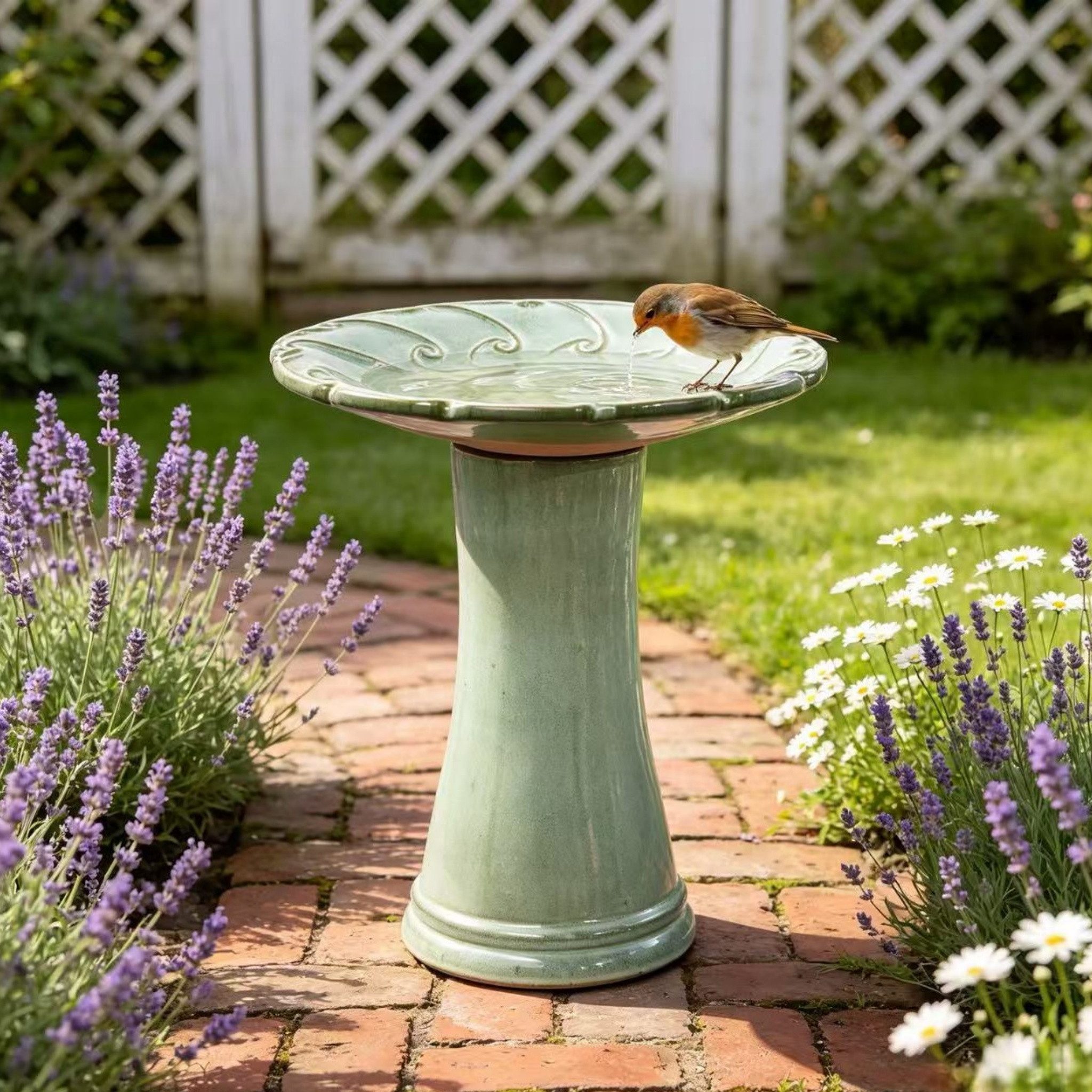 Blossom Vogeltränke Handgefertigte Keramik