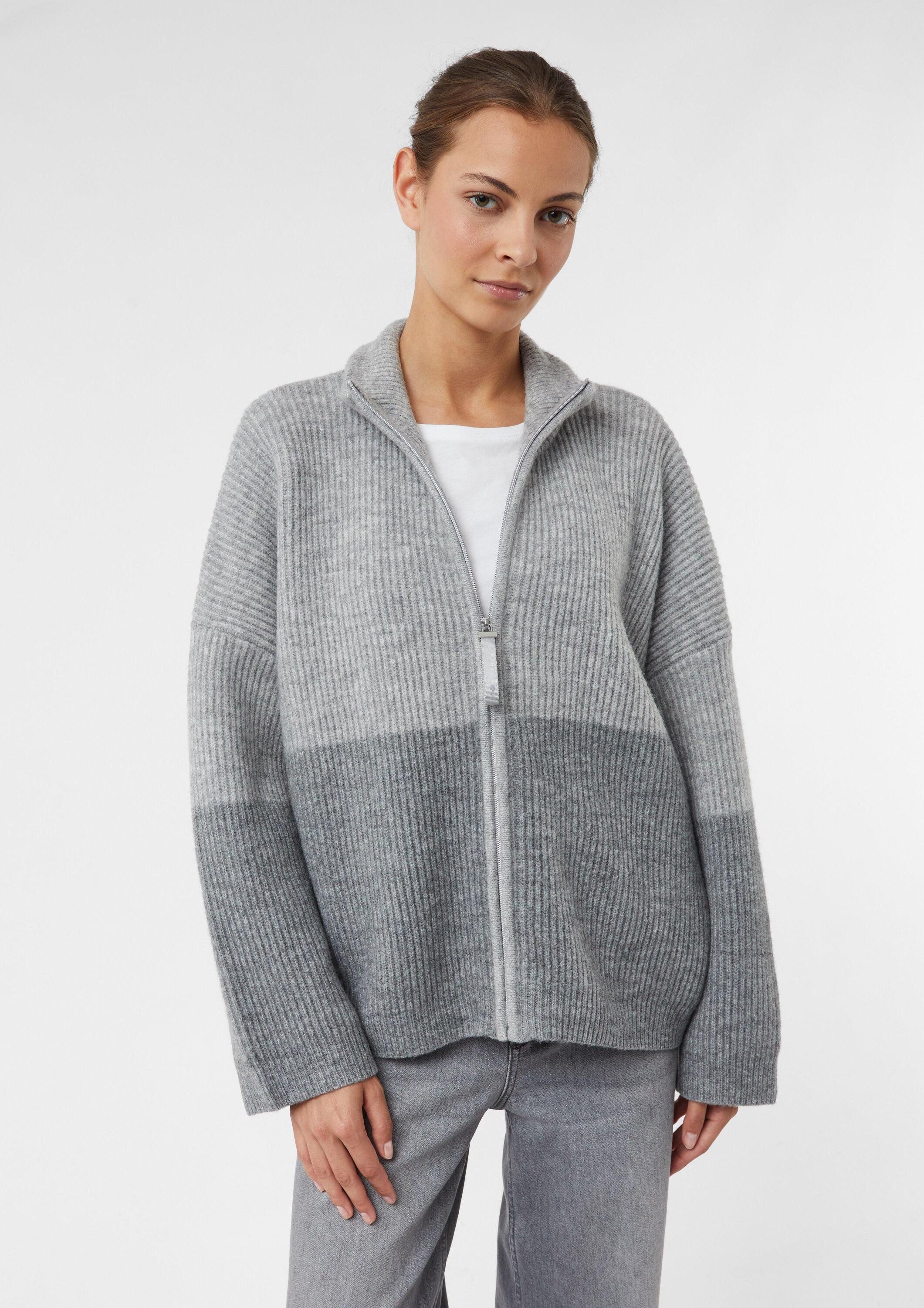 comma Cardigan Strickjacke Wollmix-Cardigan in Grautönen günstig online kaufen