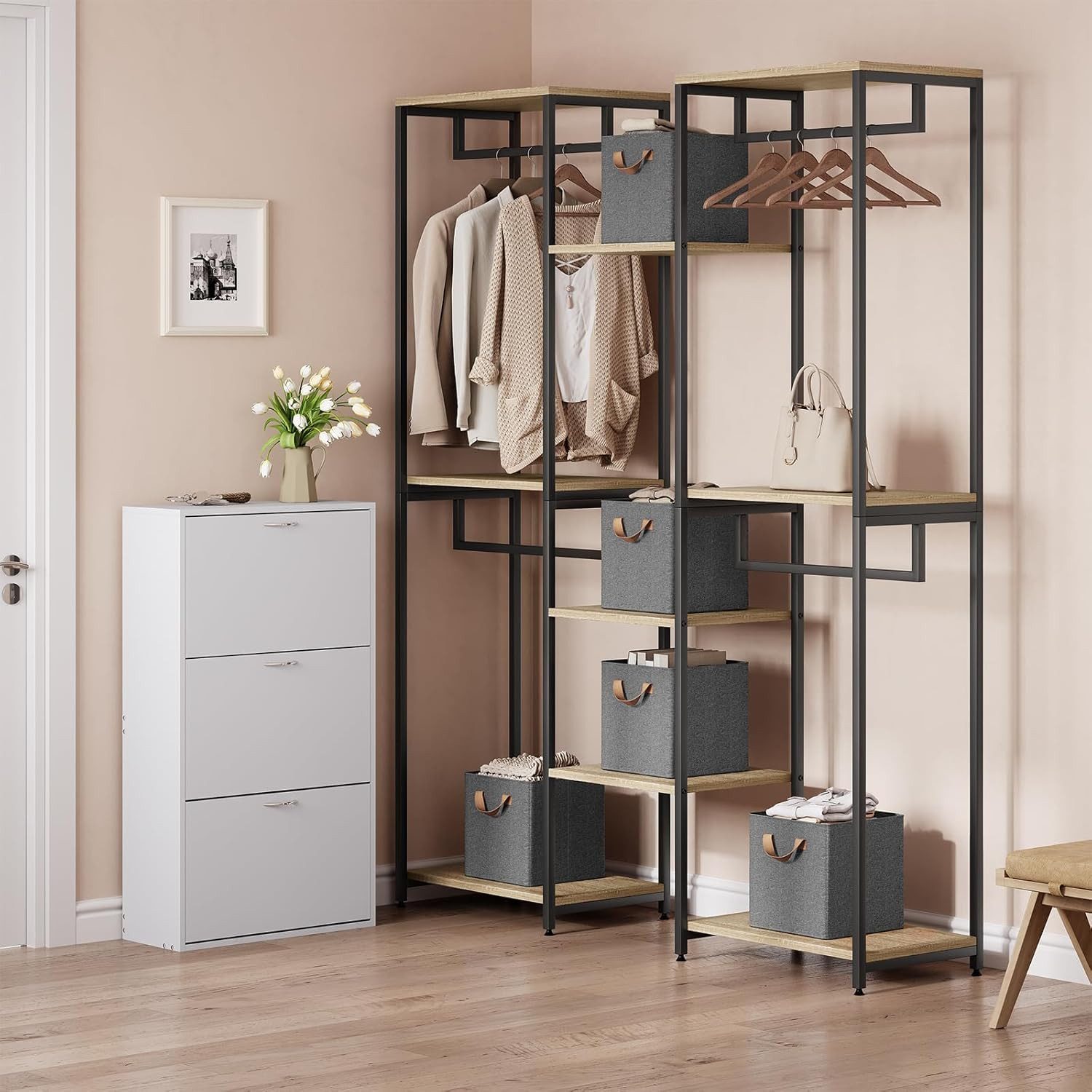 Woltu Aufbewahrungsbox (10 St), faltbare Stoffboxen 10 Stück, mit Griffen M günstig online kaufen