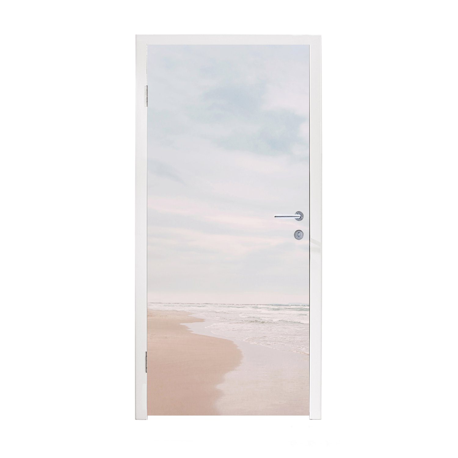 MuchoWow Türtapete Meer - Strand - Wellen - Natur - Sommer, Matt, bedruckt, (1 St), Fototapete für Tür, Türaufkleber, 75x205 cm