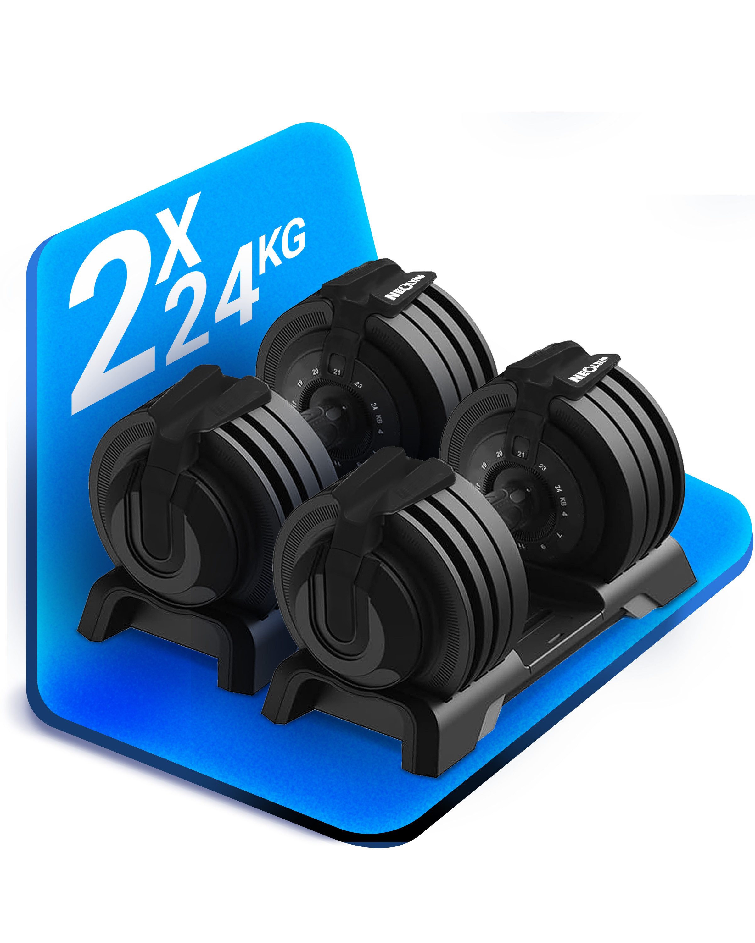 Kurzhantel Hanteln verstellbar 2-40kg- 8-12 Gewichtsstufen mit Drehgriff-Dumbbell