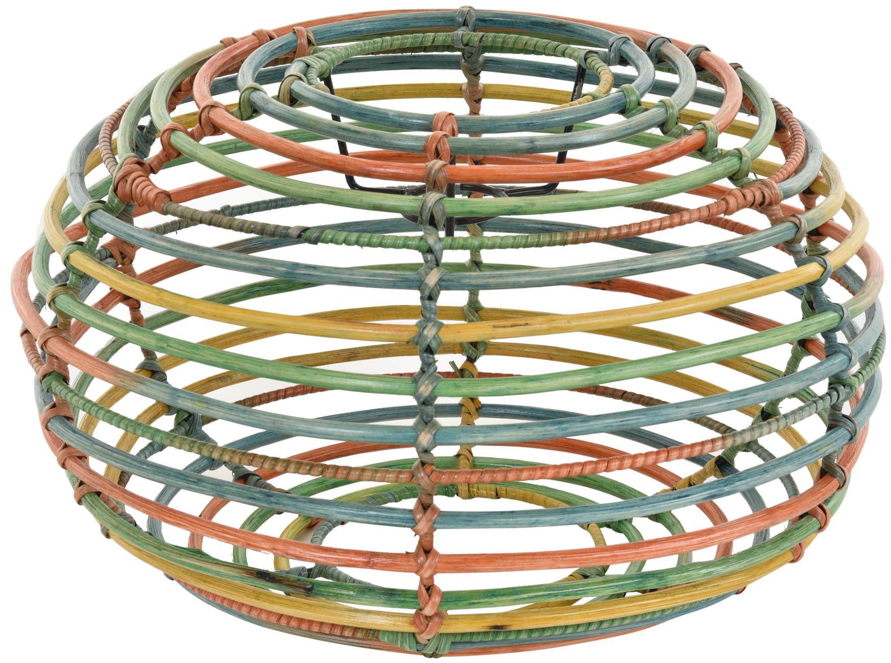 Krines Home Лампыschirm Лампыschirm Retro echtes Rattan Gestäbter Design Hängelampen Ø40cm, ohne Fassung Schirm für Deckenlampen Deckenleuchten