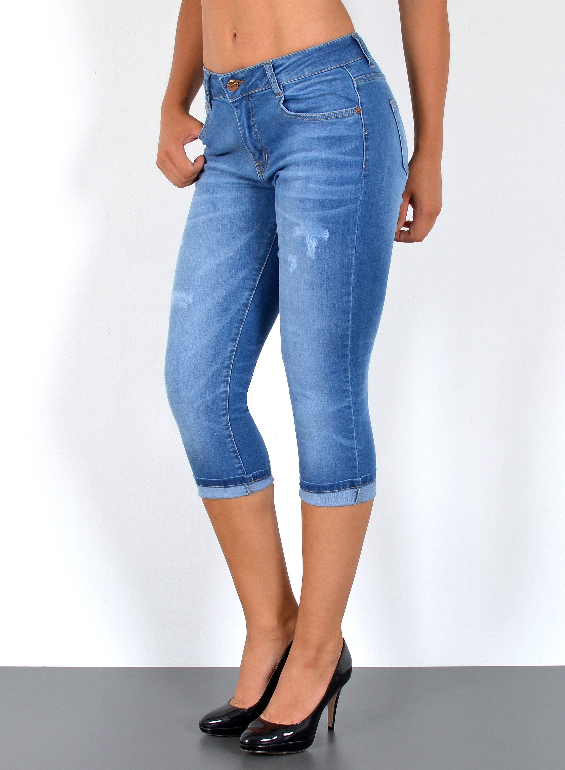 ESRA Caprijeans Damen Jeans Capri Hose günstig online kaufen