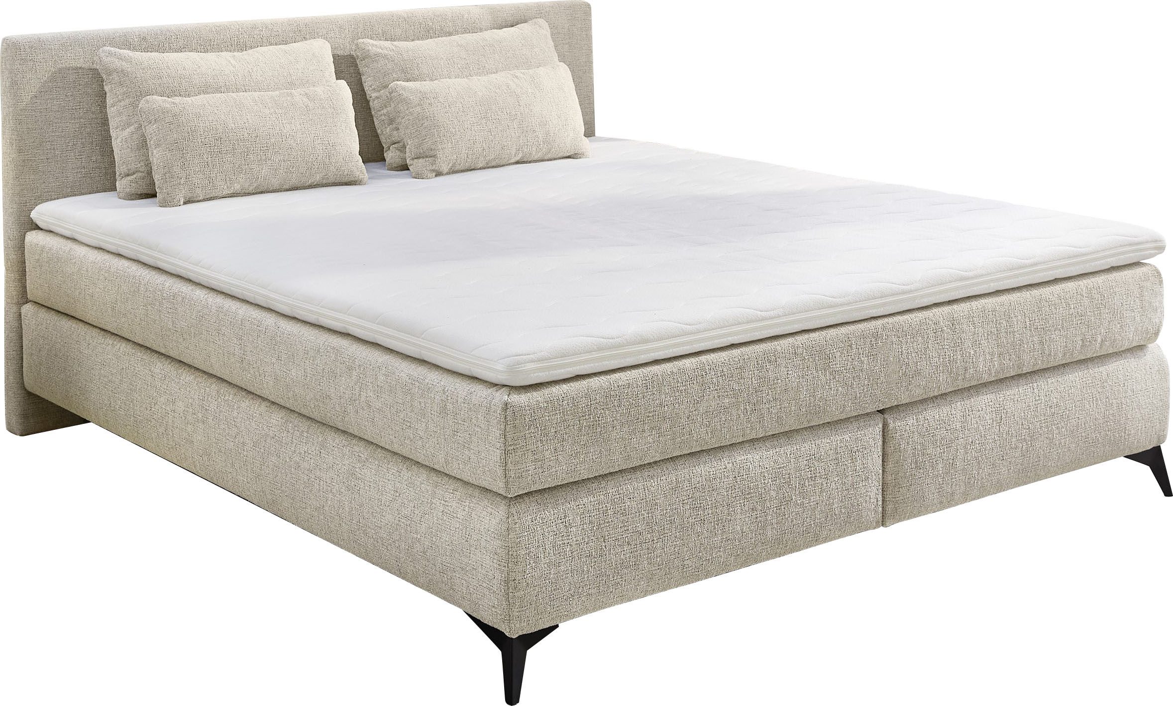 Jockenhöfer Gruppe Boxspringbett Paulina, inkl. Topper und Kissen, Härtegrade wählbar, 140x200 cm oder 180x200cm