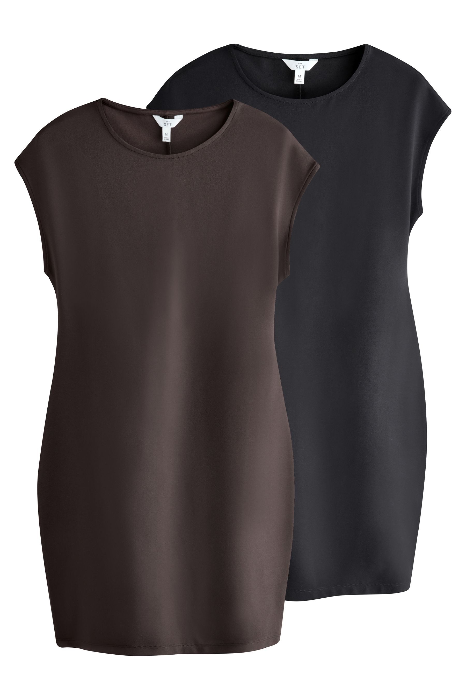 The Set Jerseykleid The Set ärmelloses Ponte-Kleid, 2er-Pack (2-tlg)