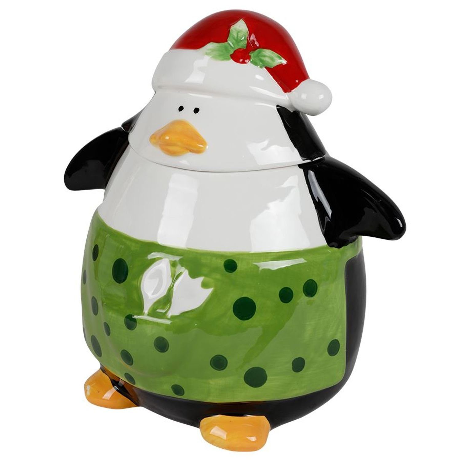 BURI Vorratsdose Keramik-Keksdose Pinguin Keramik Aufb, Plätzchendose Vorratsdose Weihnachtsdeko