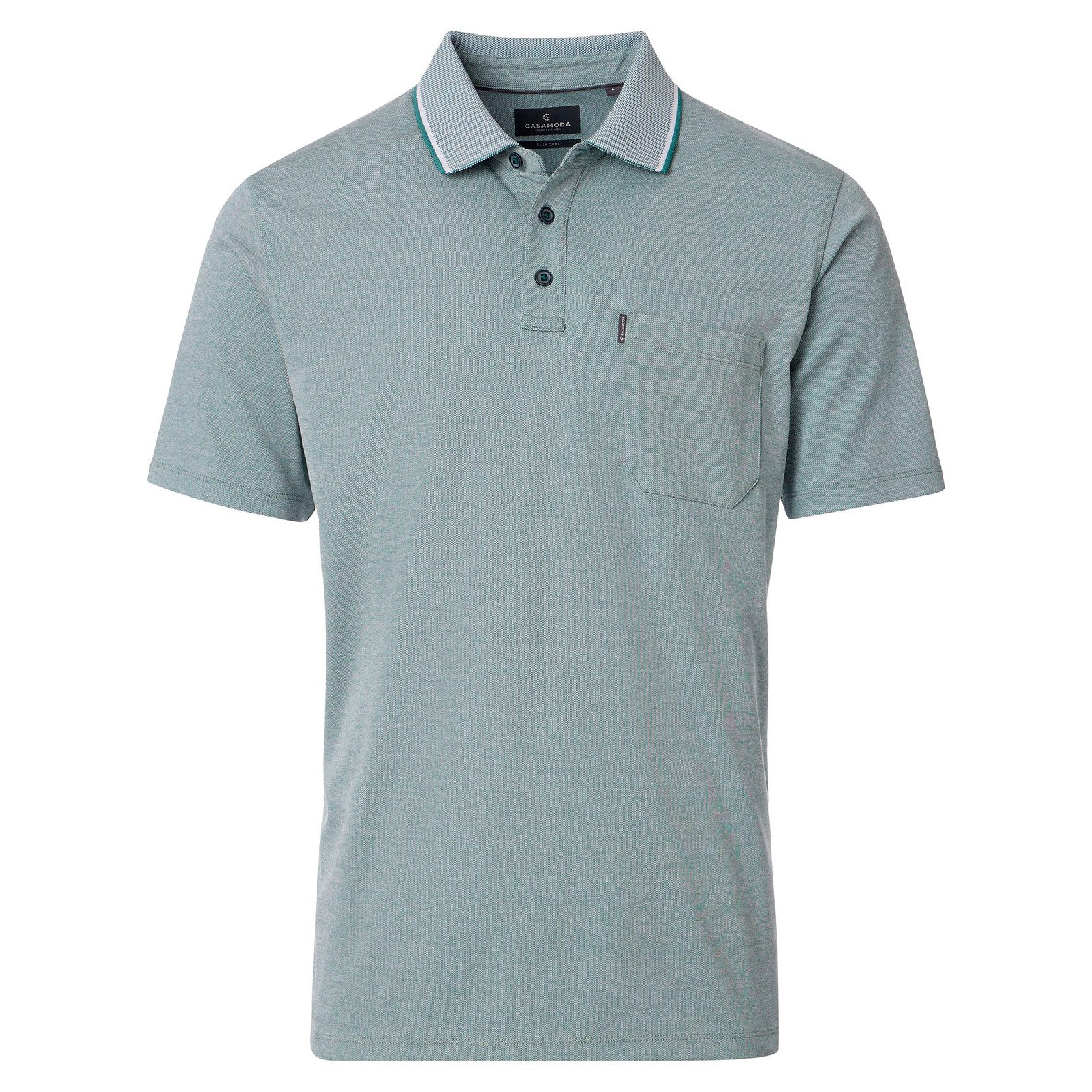 CASAMODA Poloshirt CasaModa XXL Polo salbeigrün melange "easy care"