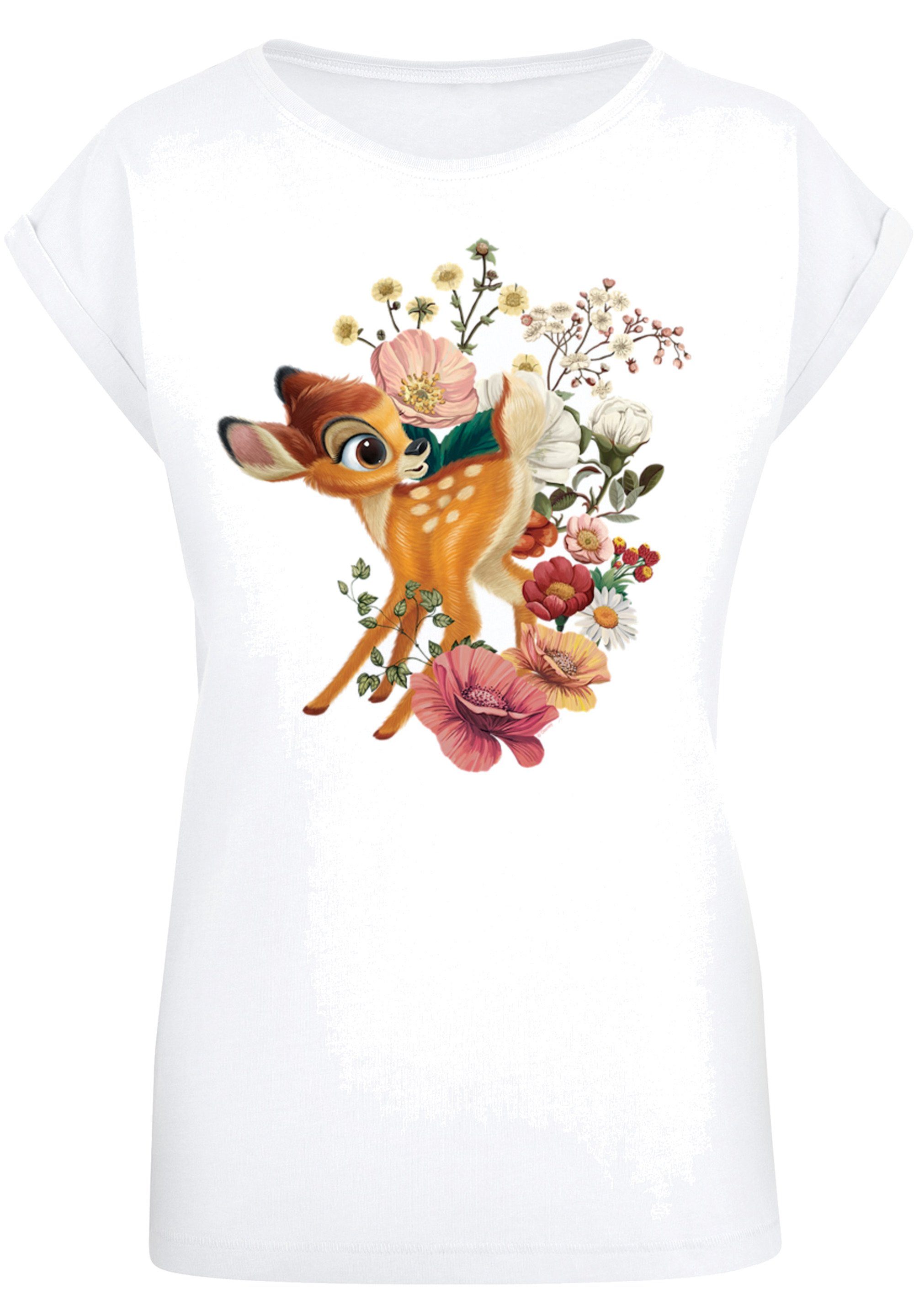 SIZE PLUS Meadow Print Bambi T-Shirt weiß F4NT4STIC