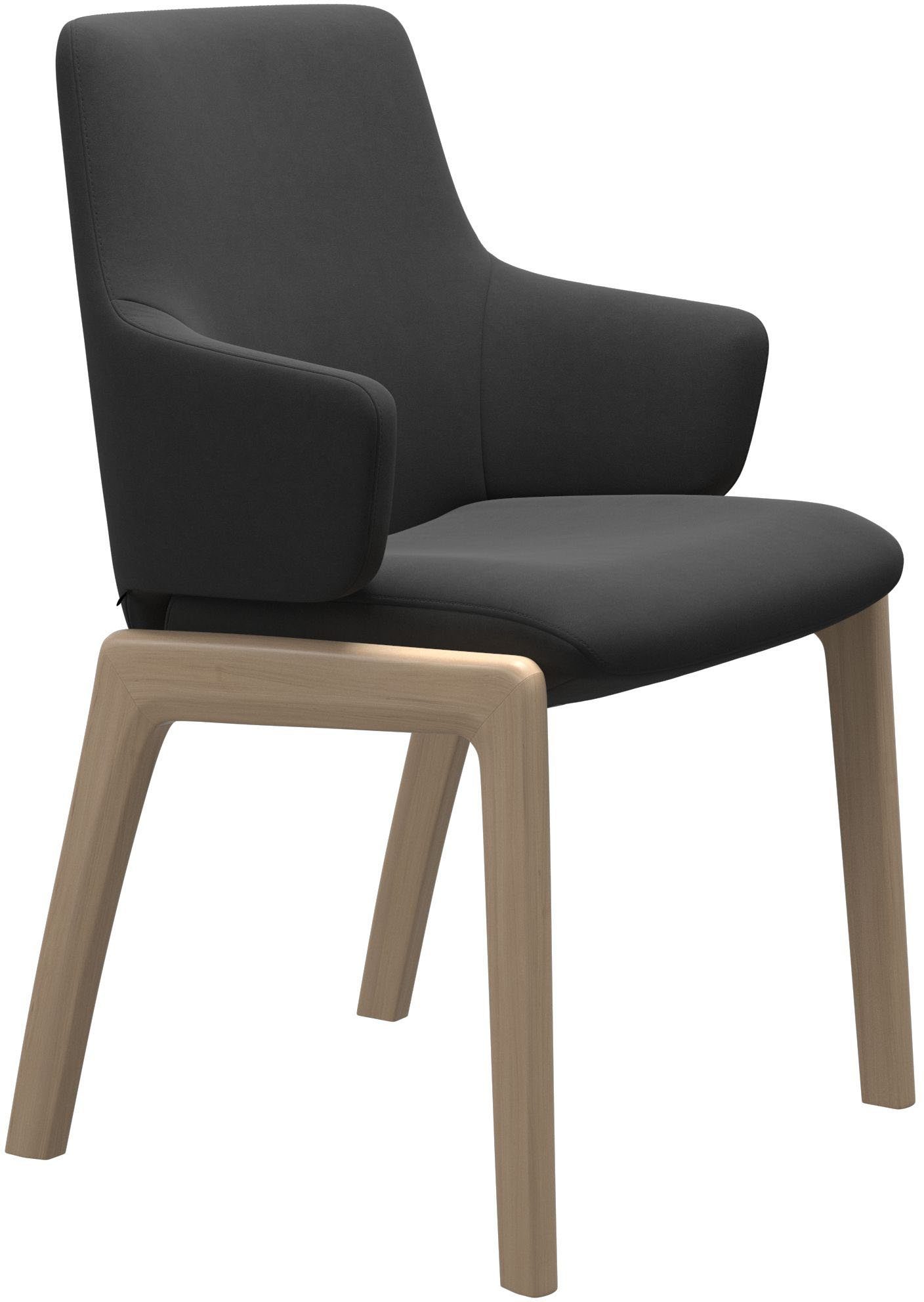 Stressless® Polsterstuhl Laurel, Low Back mit Armlehne, Größe L, mit abgerundeten Beinen in Eiche natur