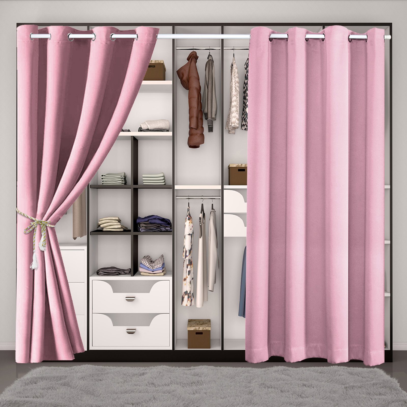 Jibenhome Türvorhang Ösen Thermo Gardinen,Blickdicht Vorhang,Treppe Thermovorhang, Einfarbig