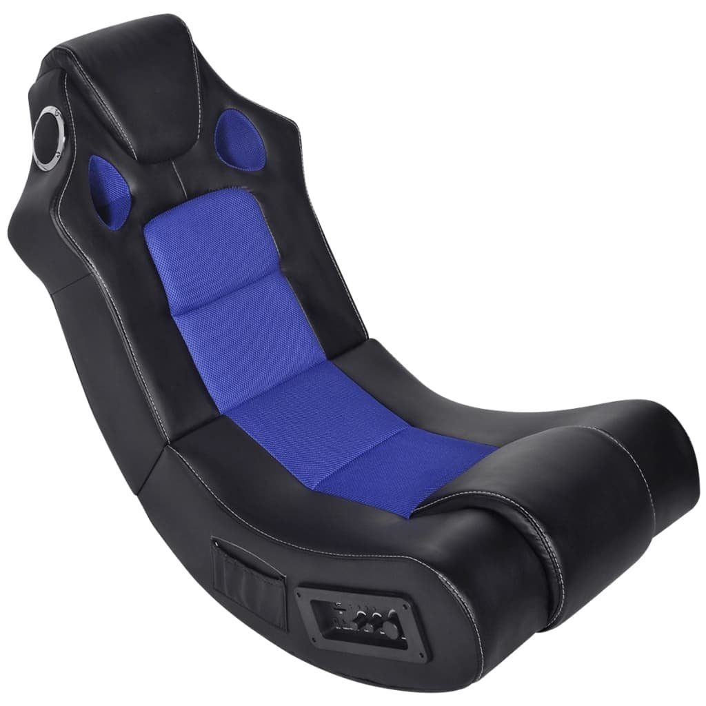 möbelando Gaming-Stuhl 292025 (LxBxH: Schwarz mit Lautsprechern und cm), Blau in 94x51x78