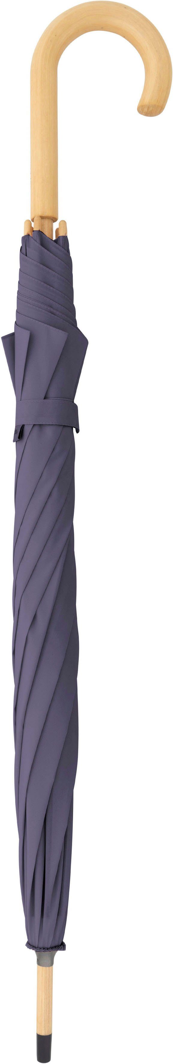Stockregenschirm perfect doppler® purple, Long aus uni, recyceltem Material nature